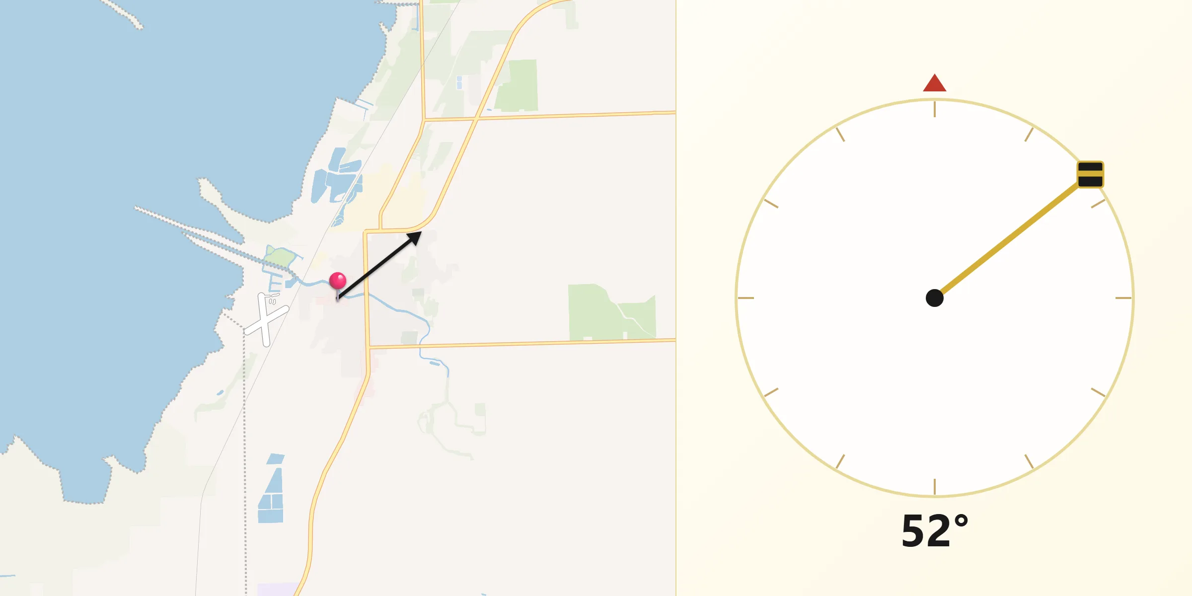 Qibla Direction from Sebewaing