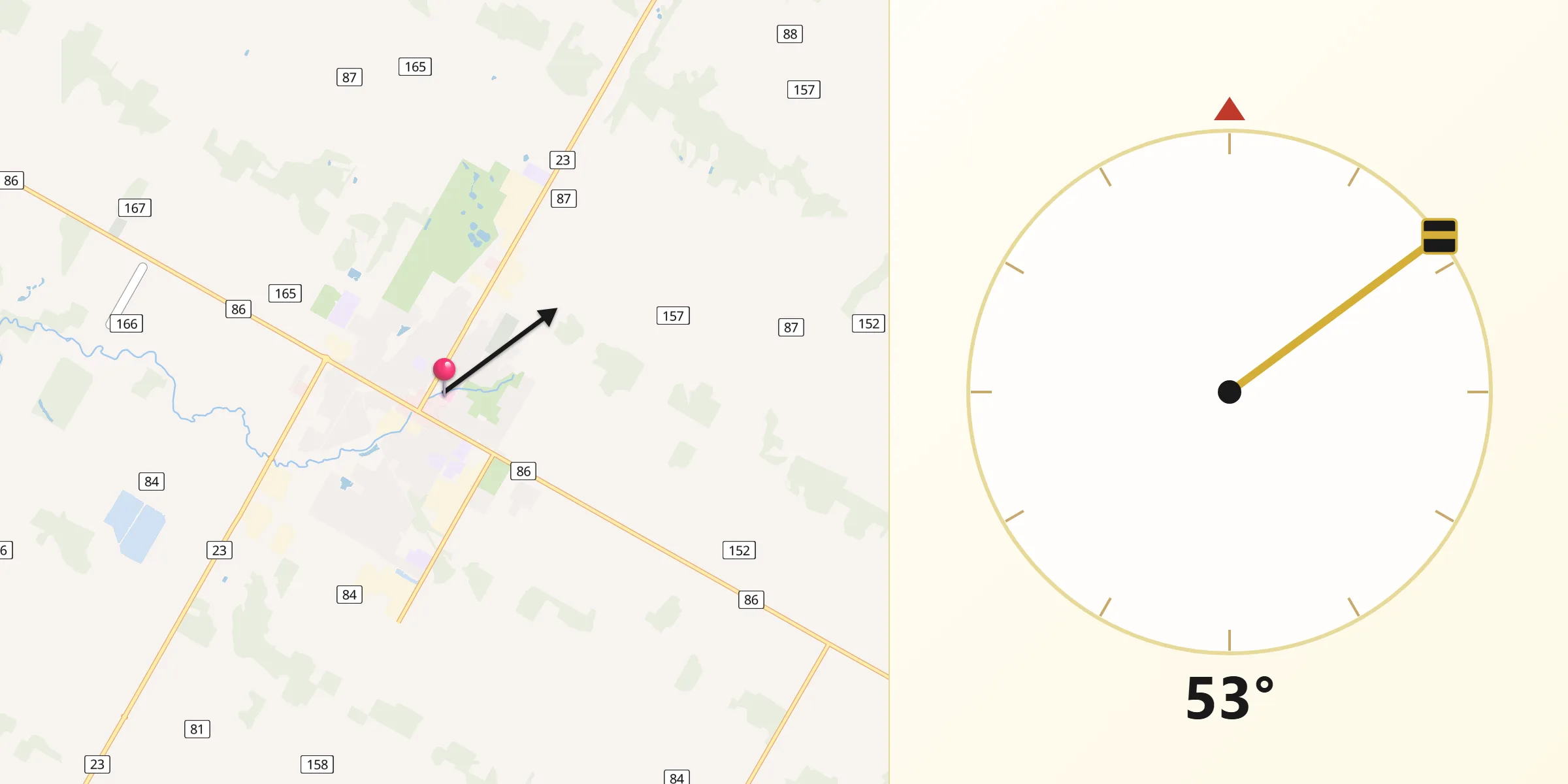 Qibla Direction from Listowel