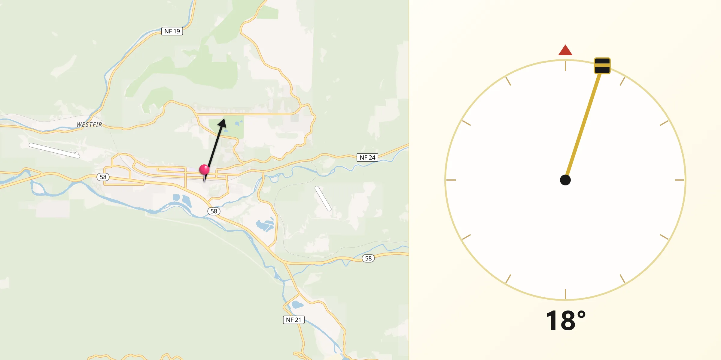 Qibla Direction from Oakridge