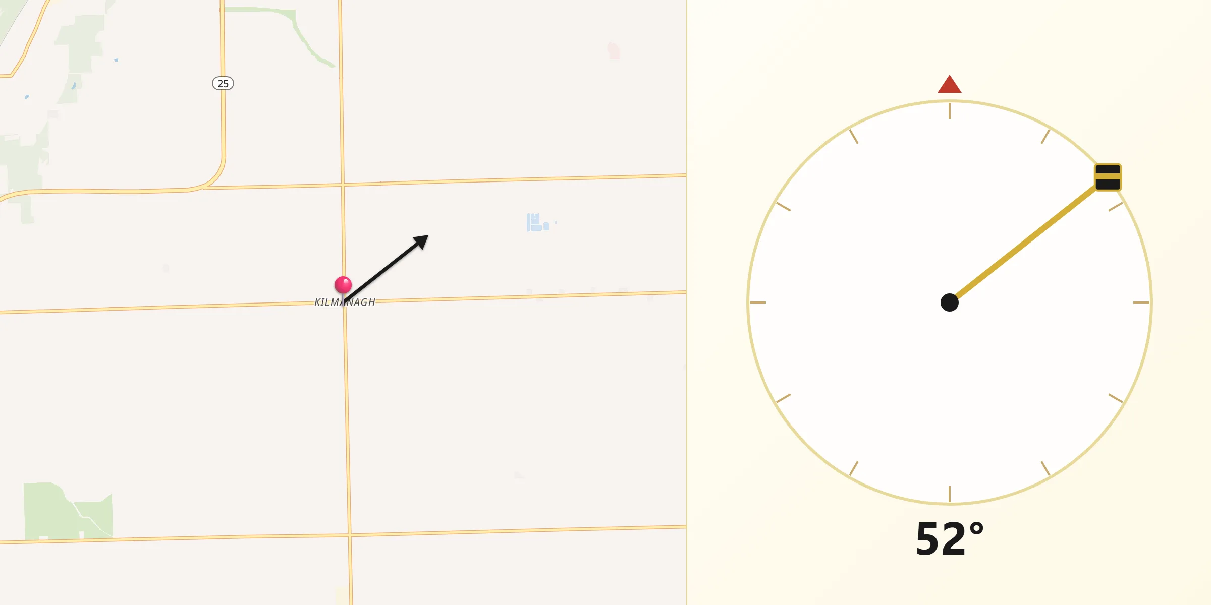 Qibla Direction from Kilmanagh