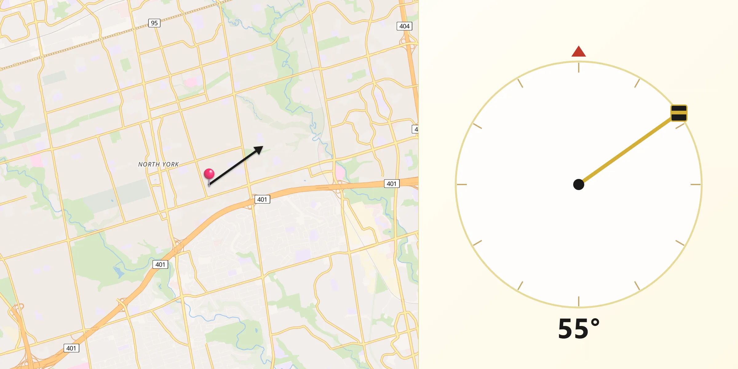 Qibla Direction from Willowdale