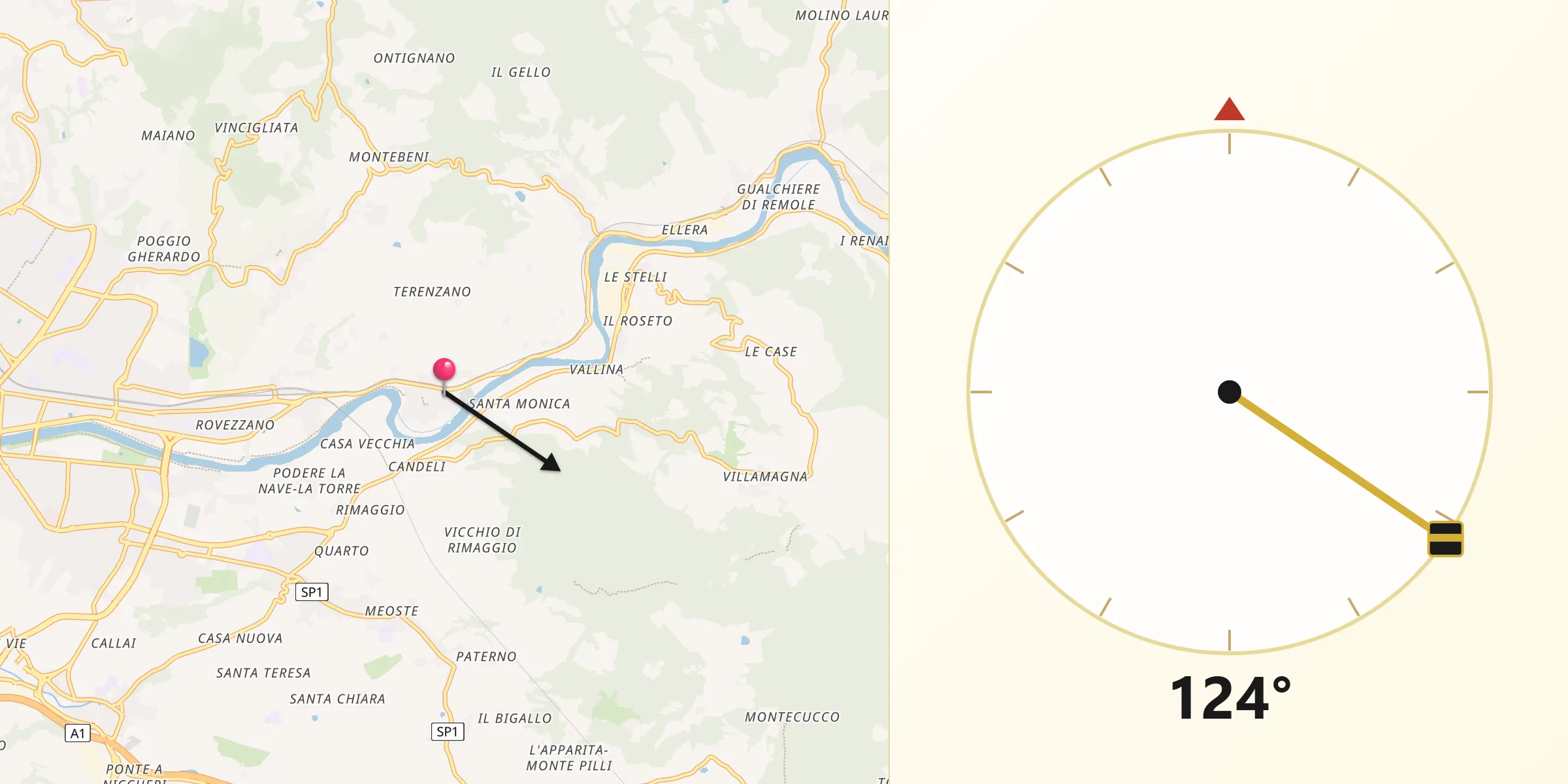 Direzione della Qibla da San Jacopo al Girone