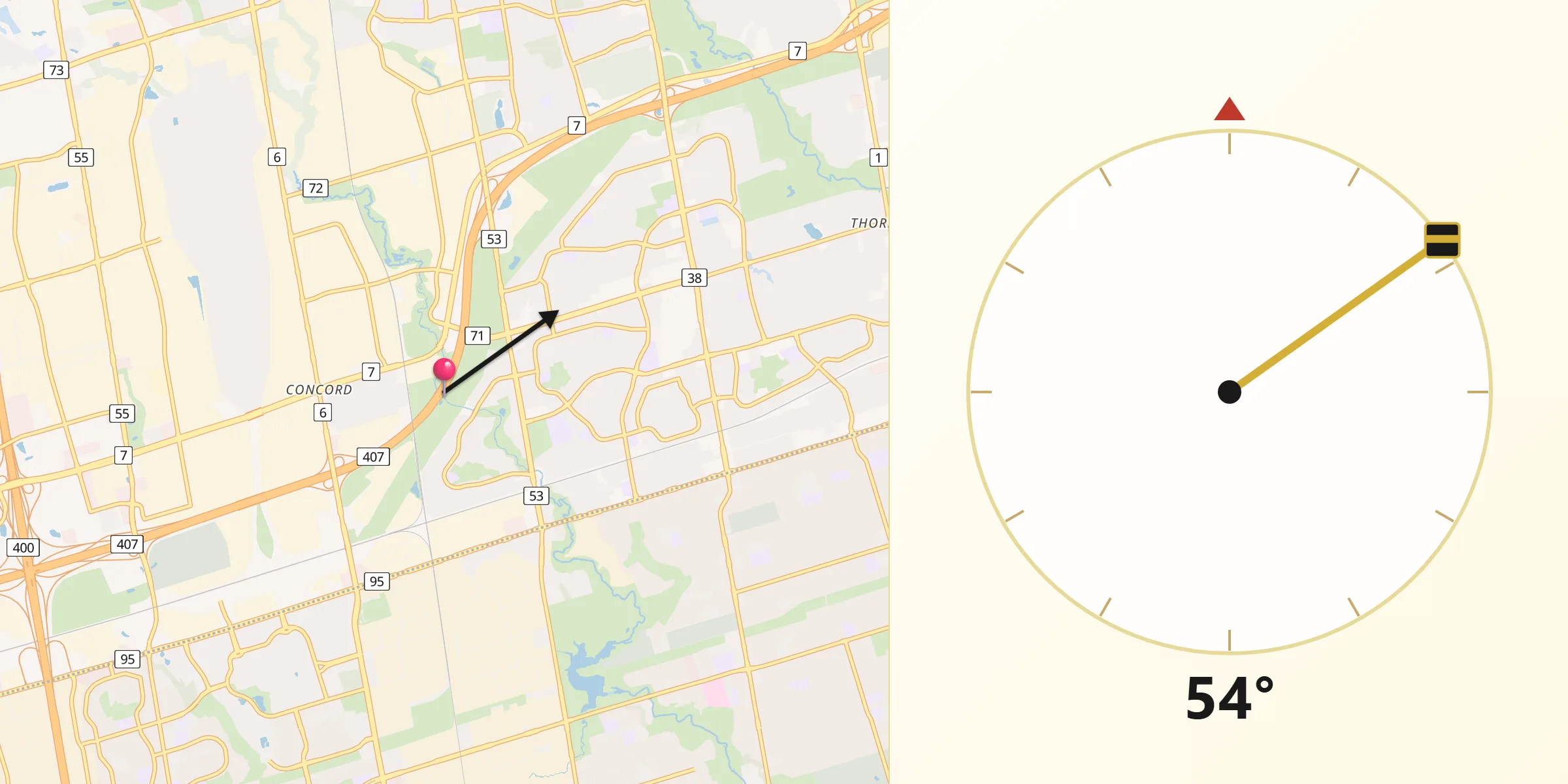 Qibla Direction from Concord