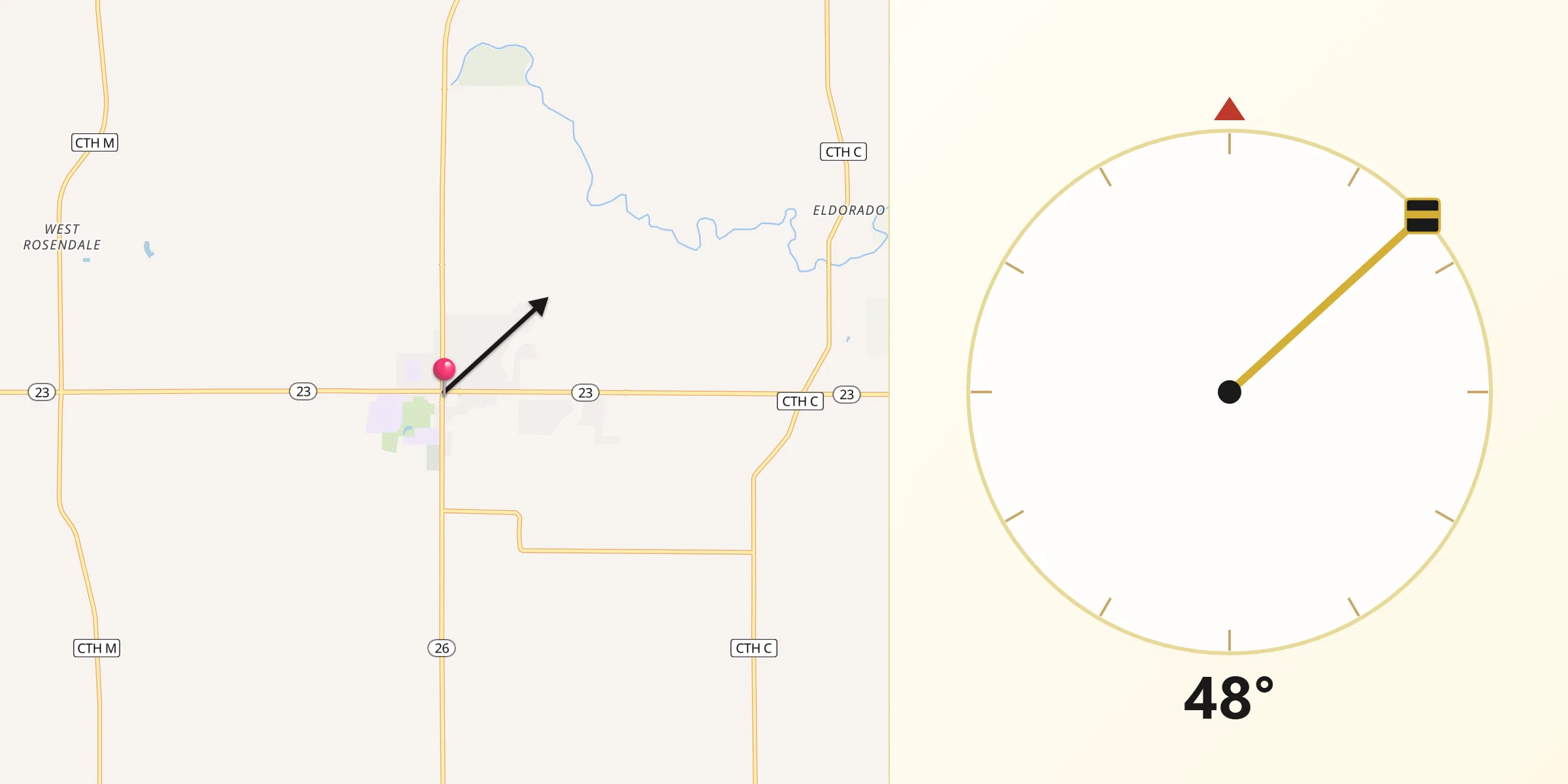 Qibla Direction from Rosendale