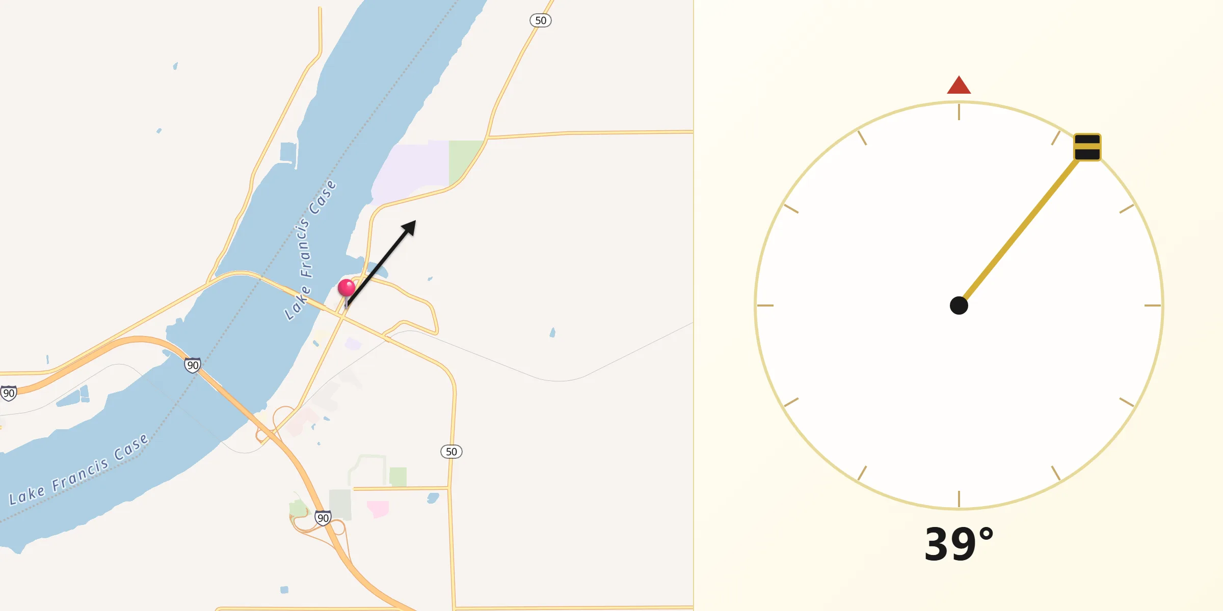 Qibla Direction from Chamberlain