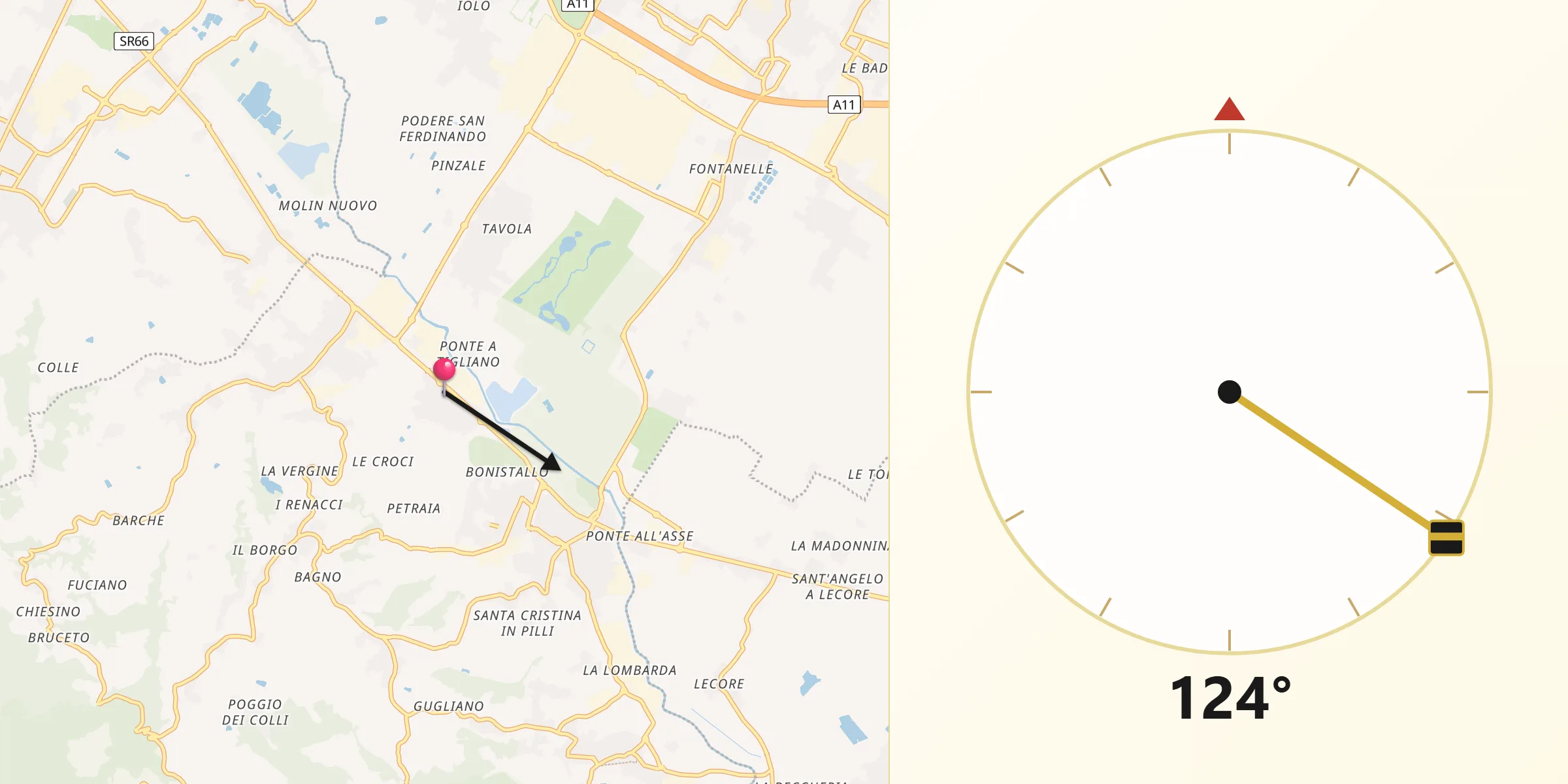 Direzione della Qibla da Poggetto