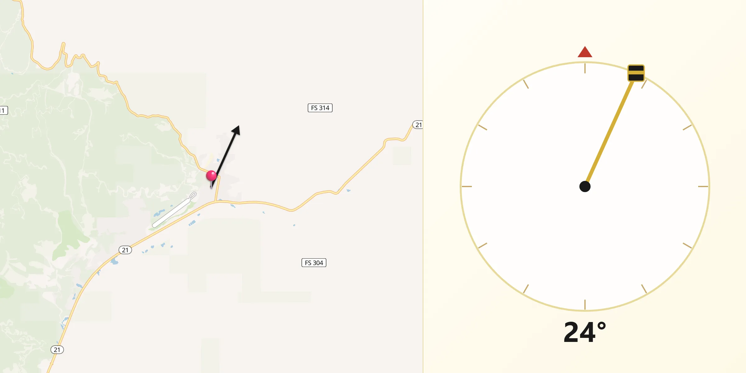 Qibla Direction from Idaho City