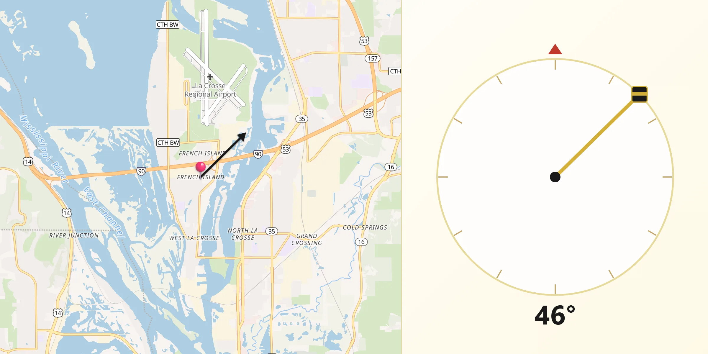 Qibla Direction from French Island