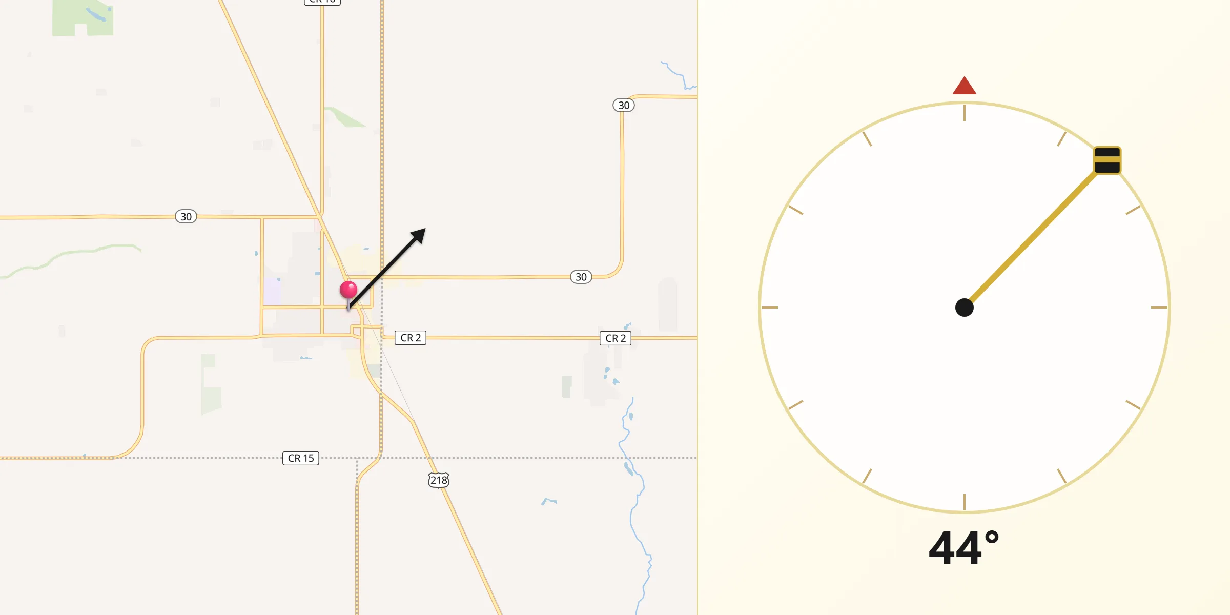 Qibla Direction from Blooming Prairie