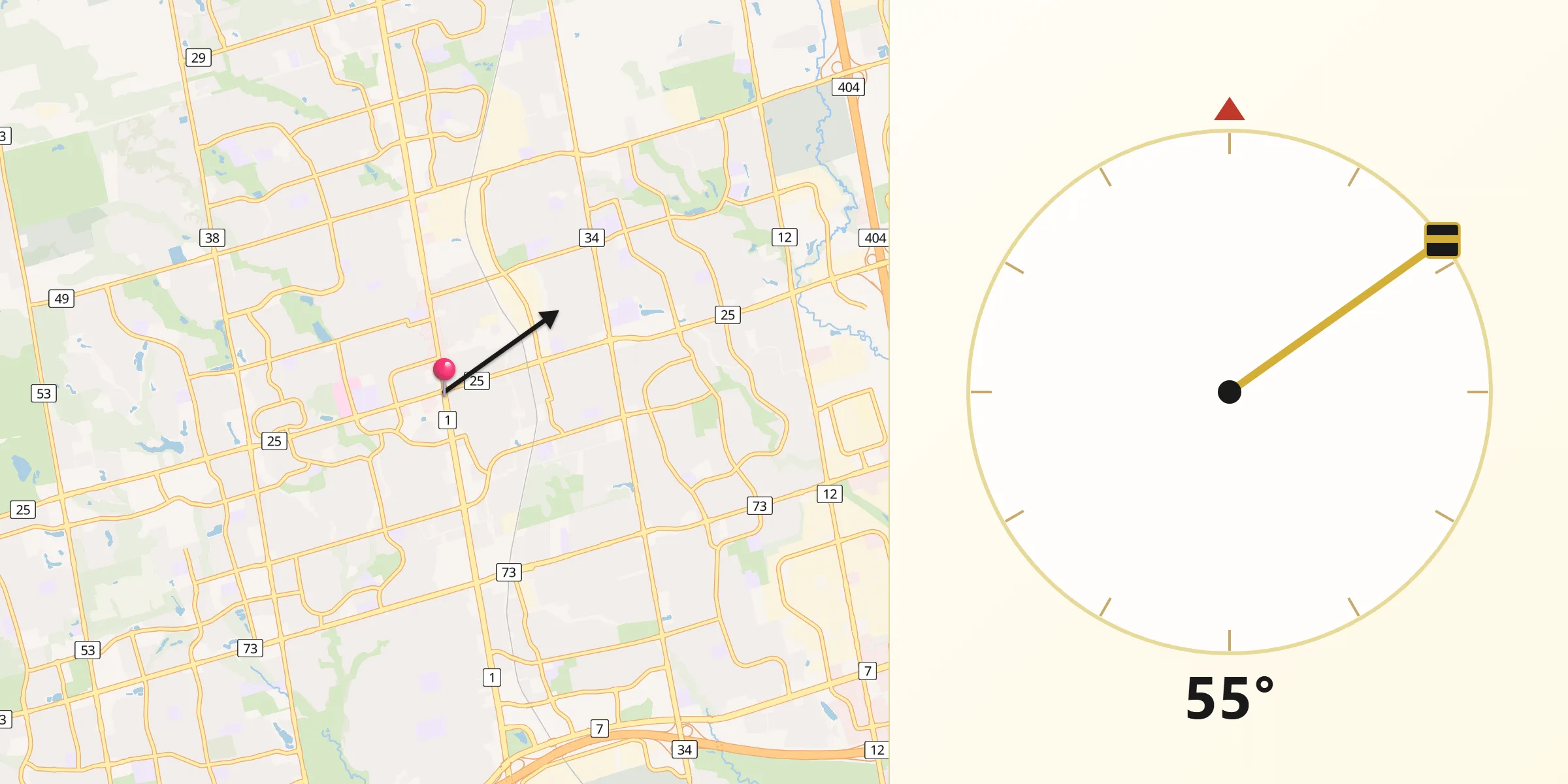 Qibla Direction from Richmond Hill