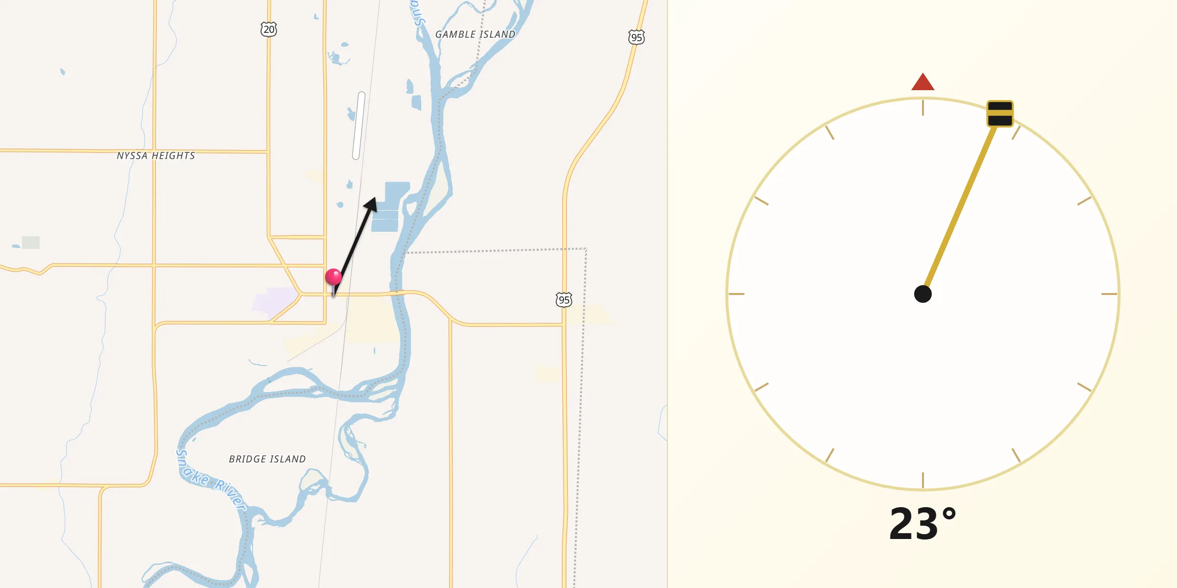 Qibla Direction from Nyssa