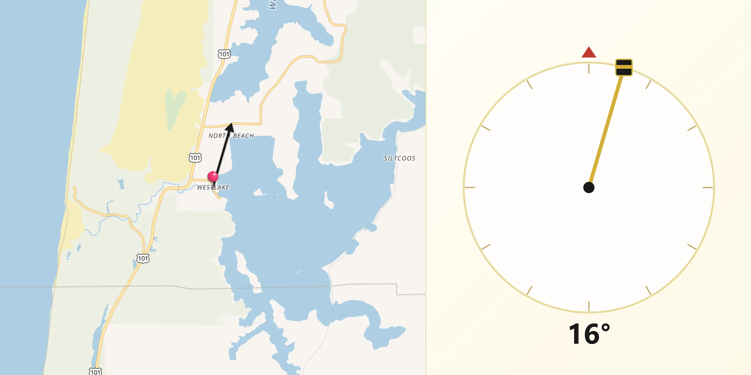 Qibla Direction from Dunes City