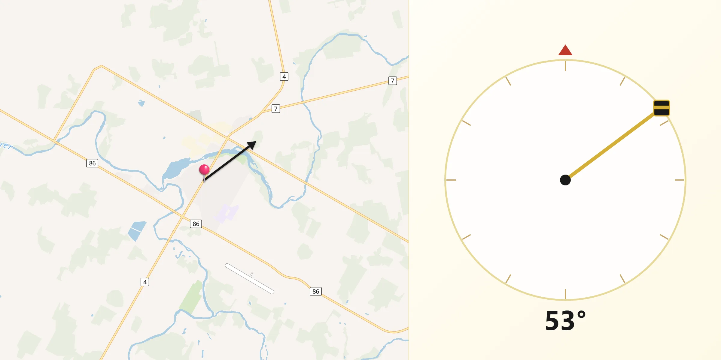 Qibla Direction from Wingham