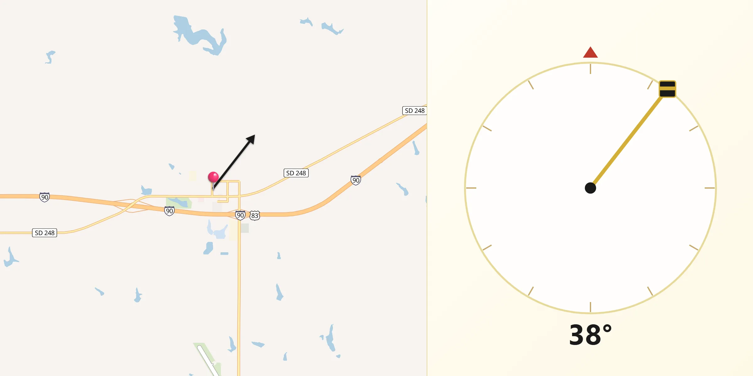 Qibla Direction from Murdo