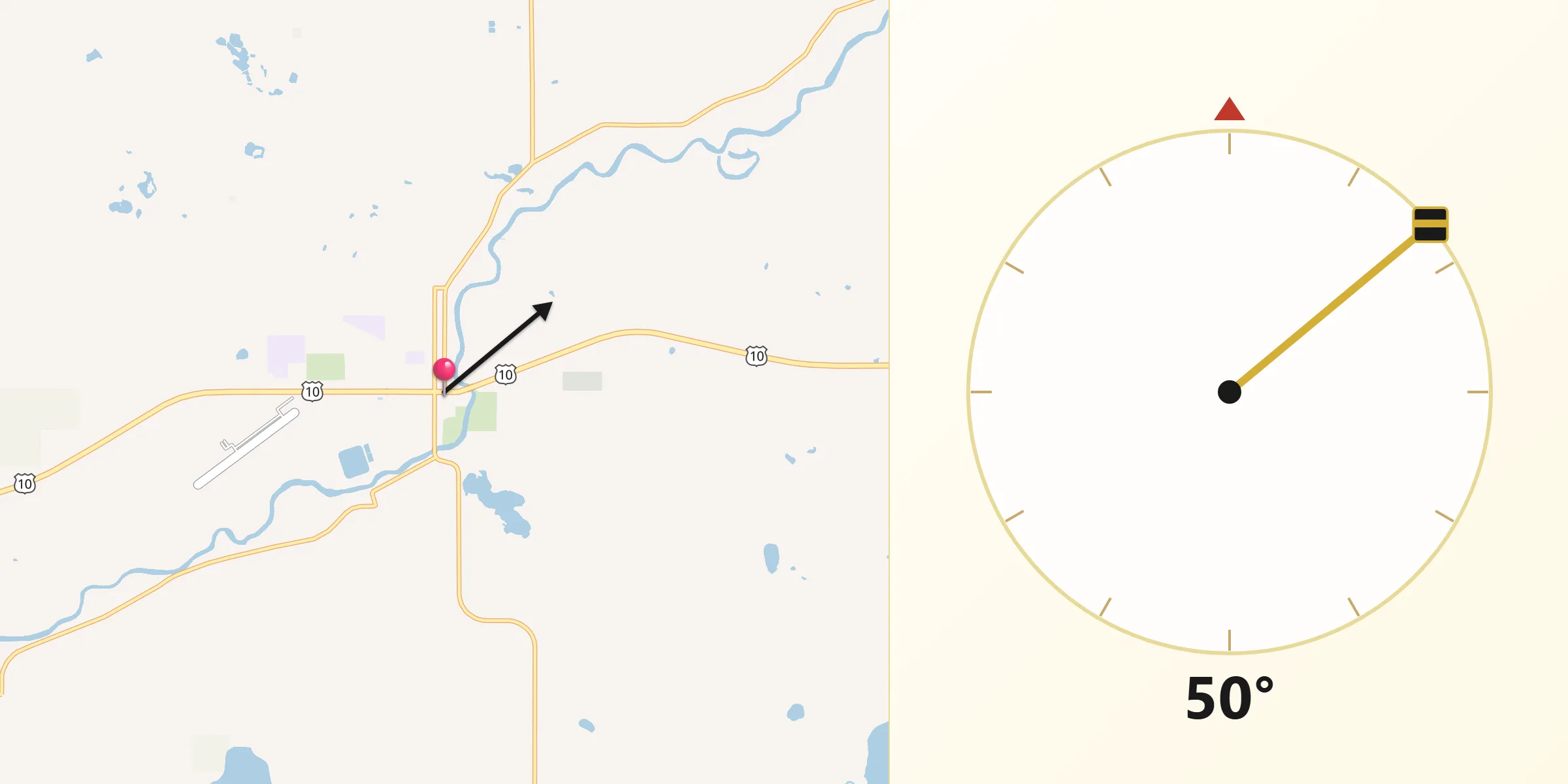 Qibla Direction from Evart