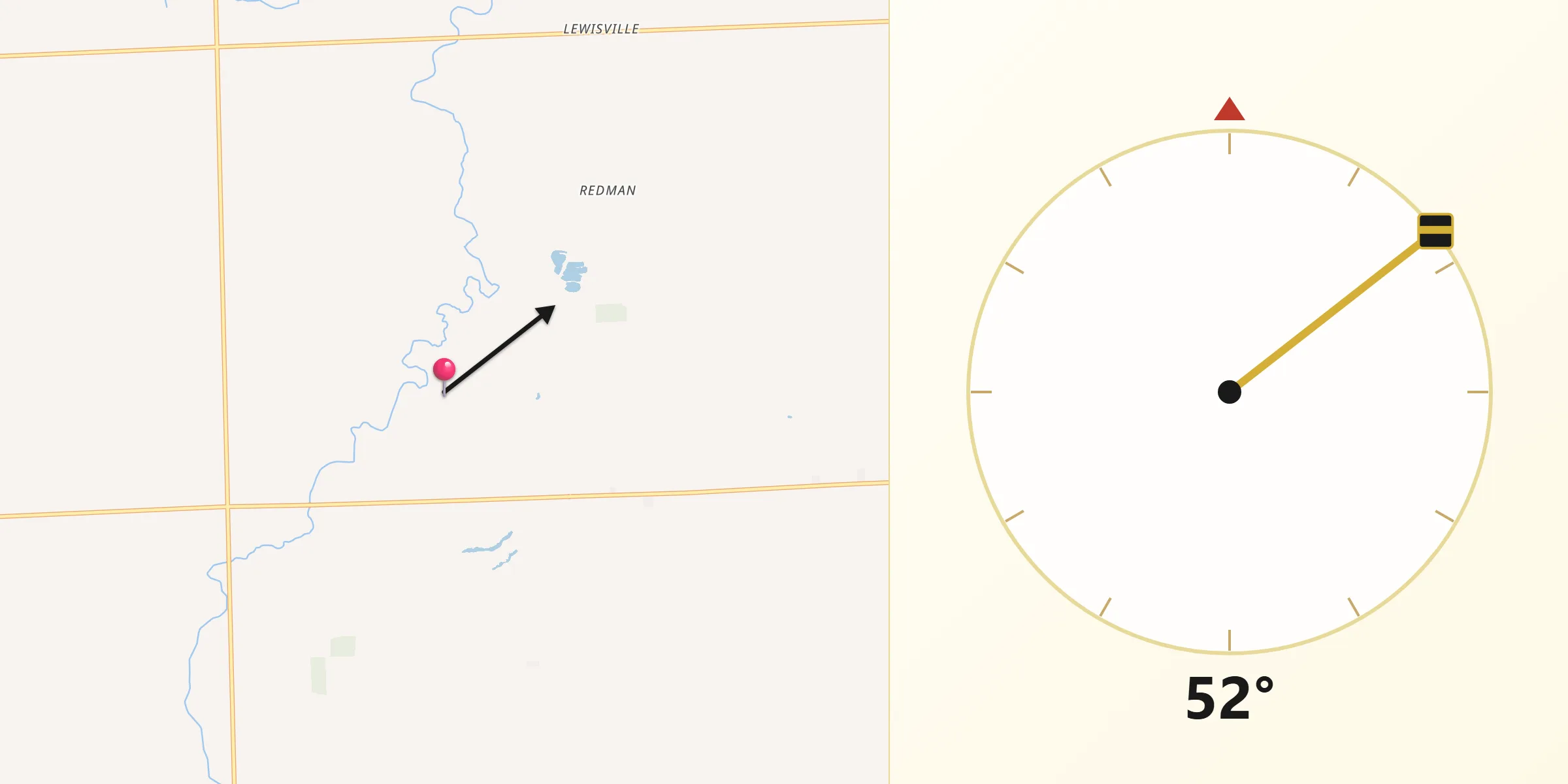 Qibla Direction from Huron County