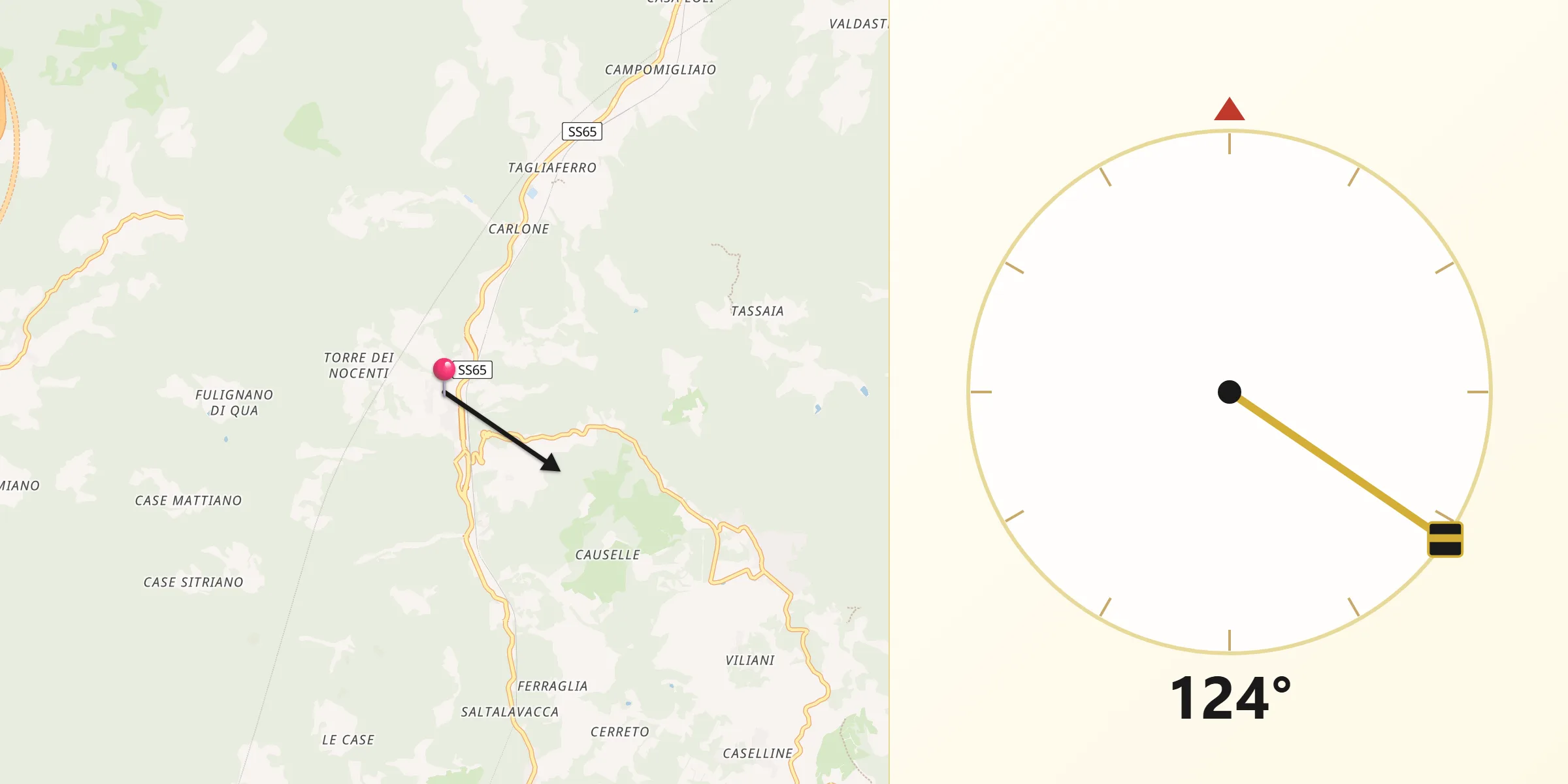Direzione della Qibla da Vaglia