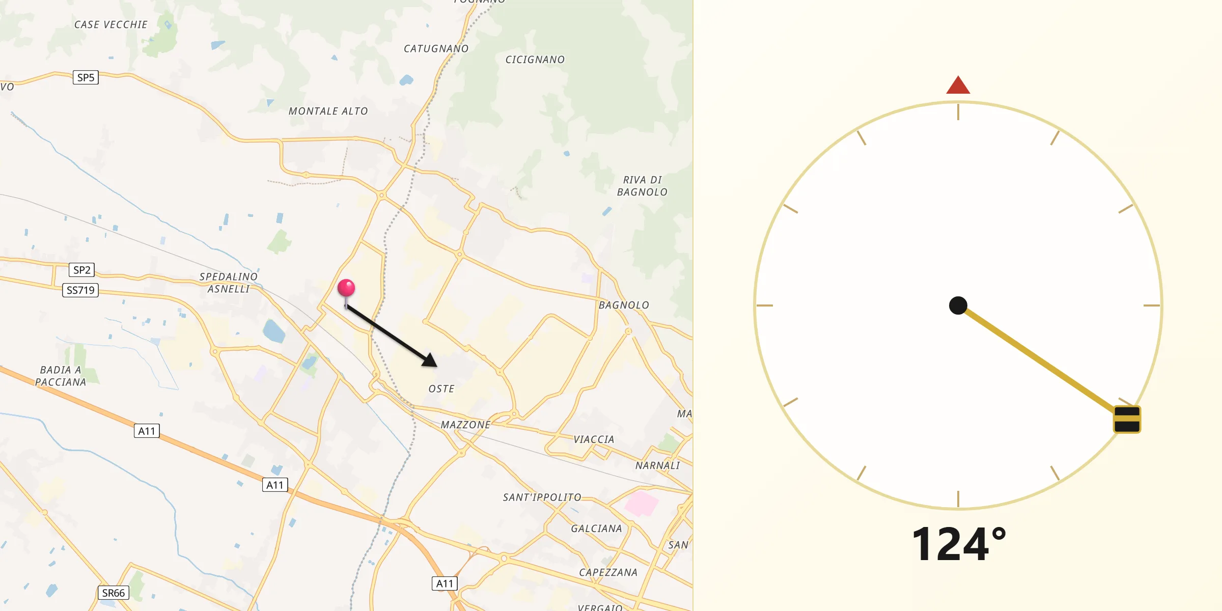 Direzione della Qibla da Stazione