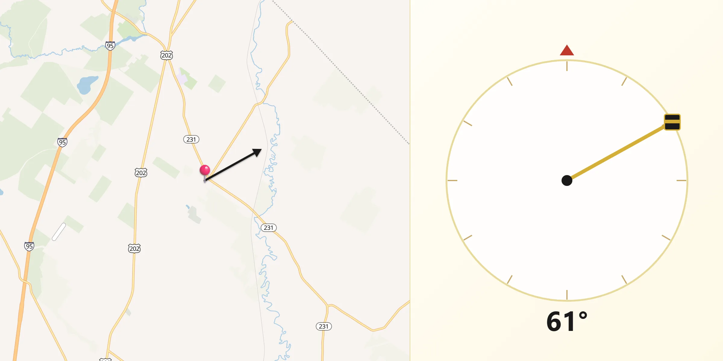 Qibla Direction from New Gloucester