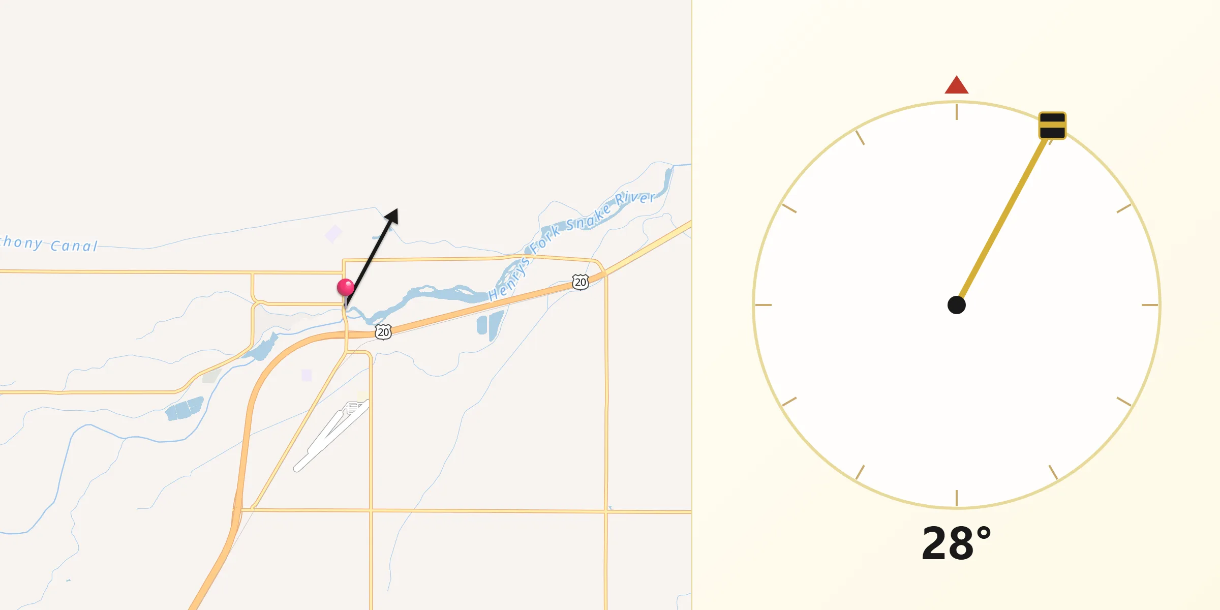 Qibla Direction from Saint Anthony