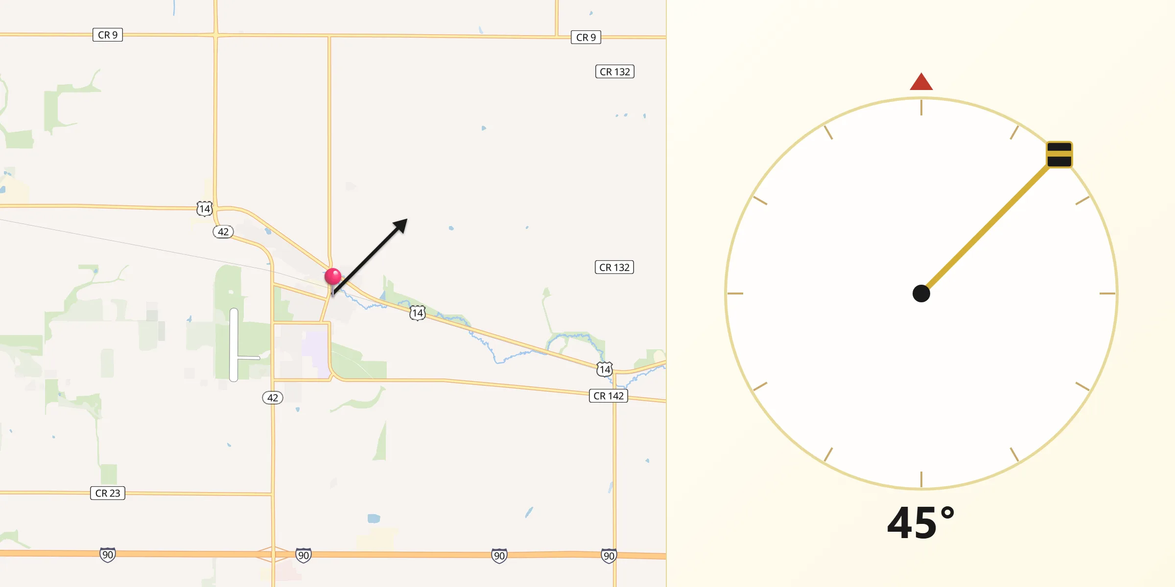 Qibla Direction from Eyota