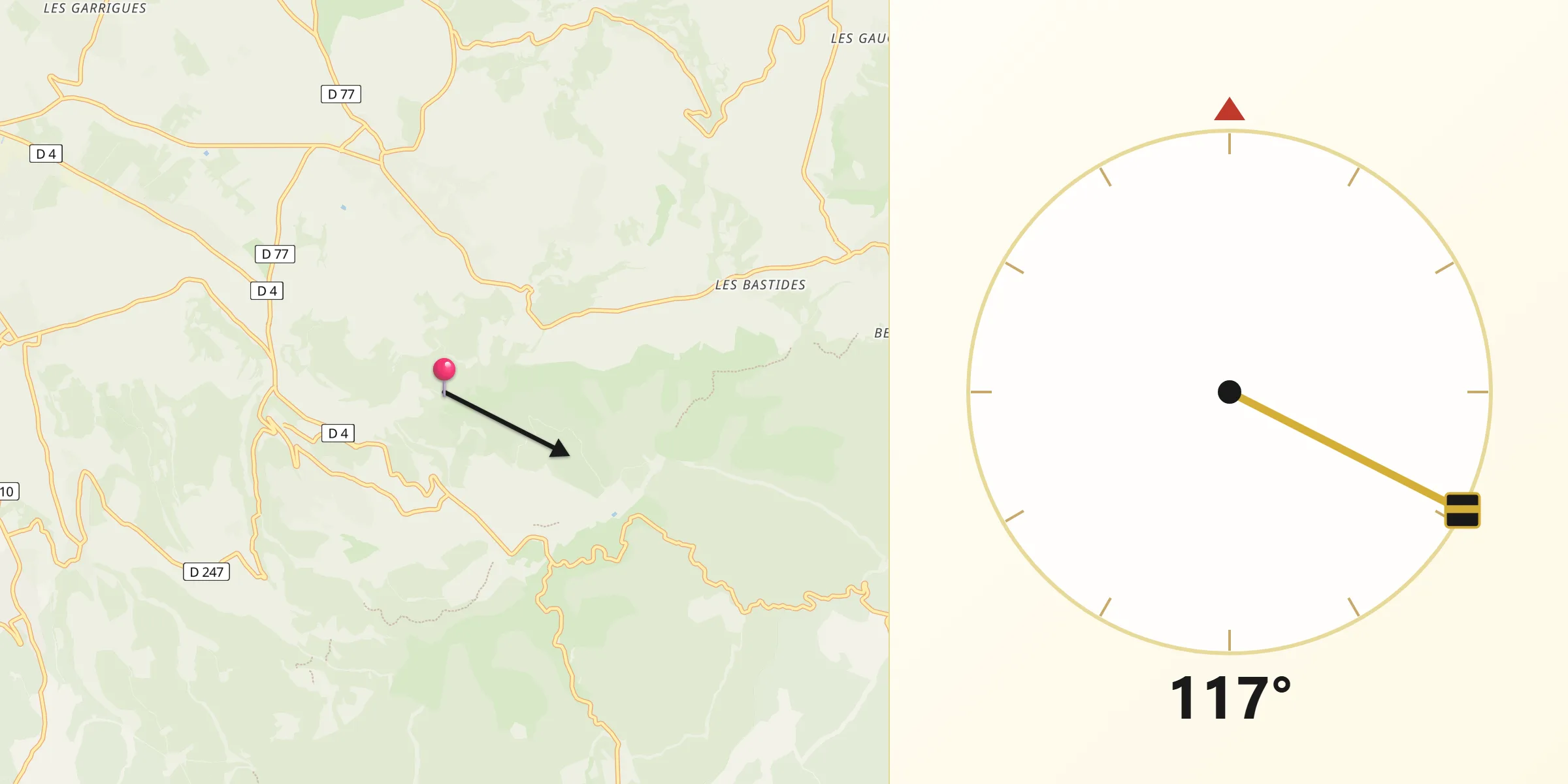 Direction vers la Qibla depuis Département du Vaucluse