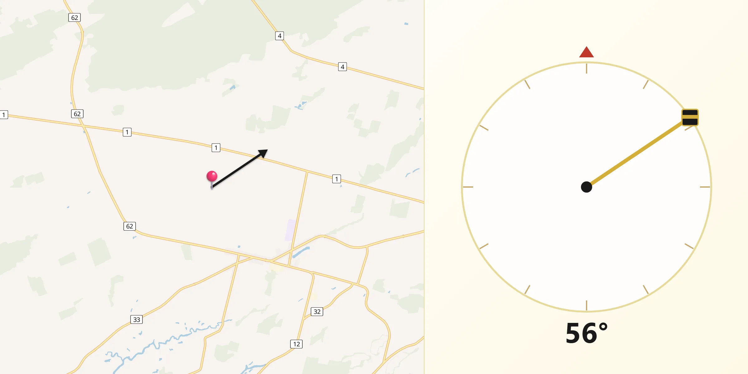 Qibla Direction from Prince Edward