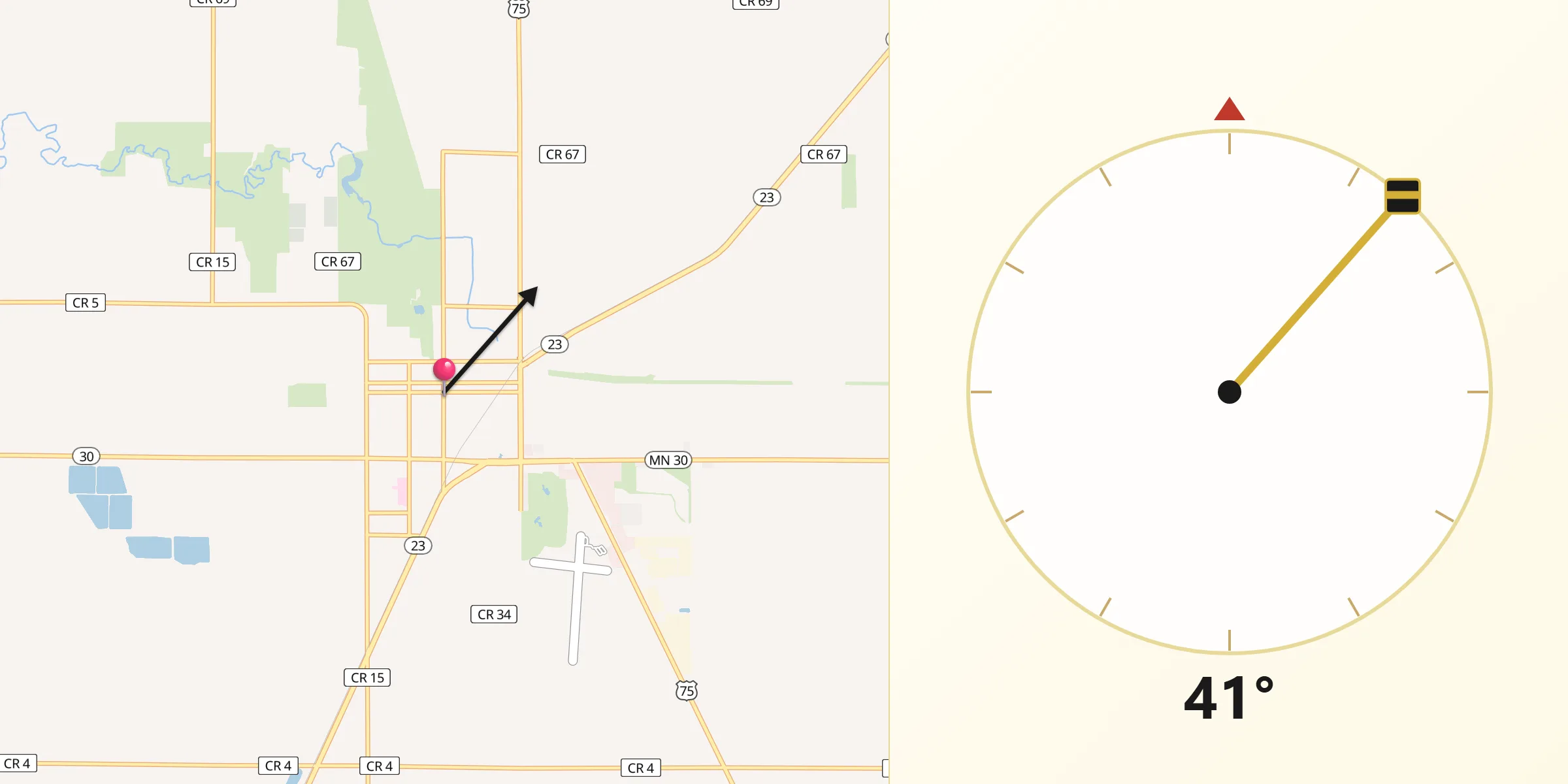 Qibla Direction from Pipestone