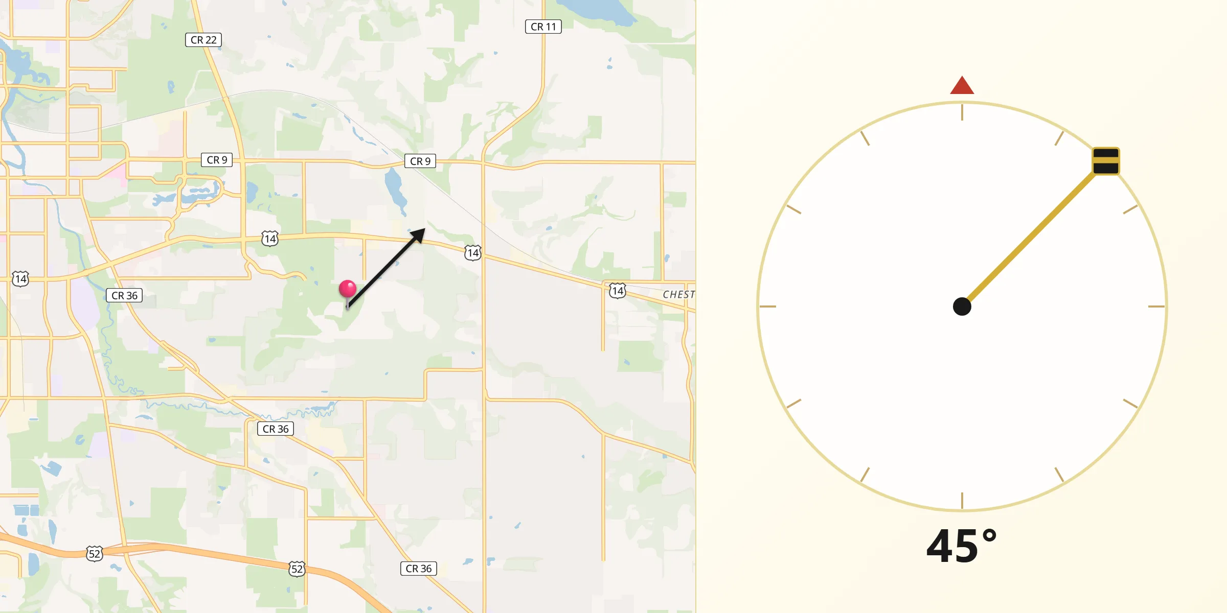 Qibla Direction from Olmsted
