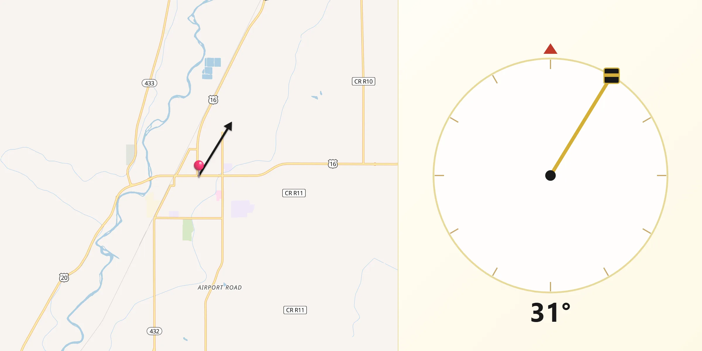Qibla Direction from Worland