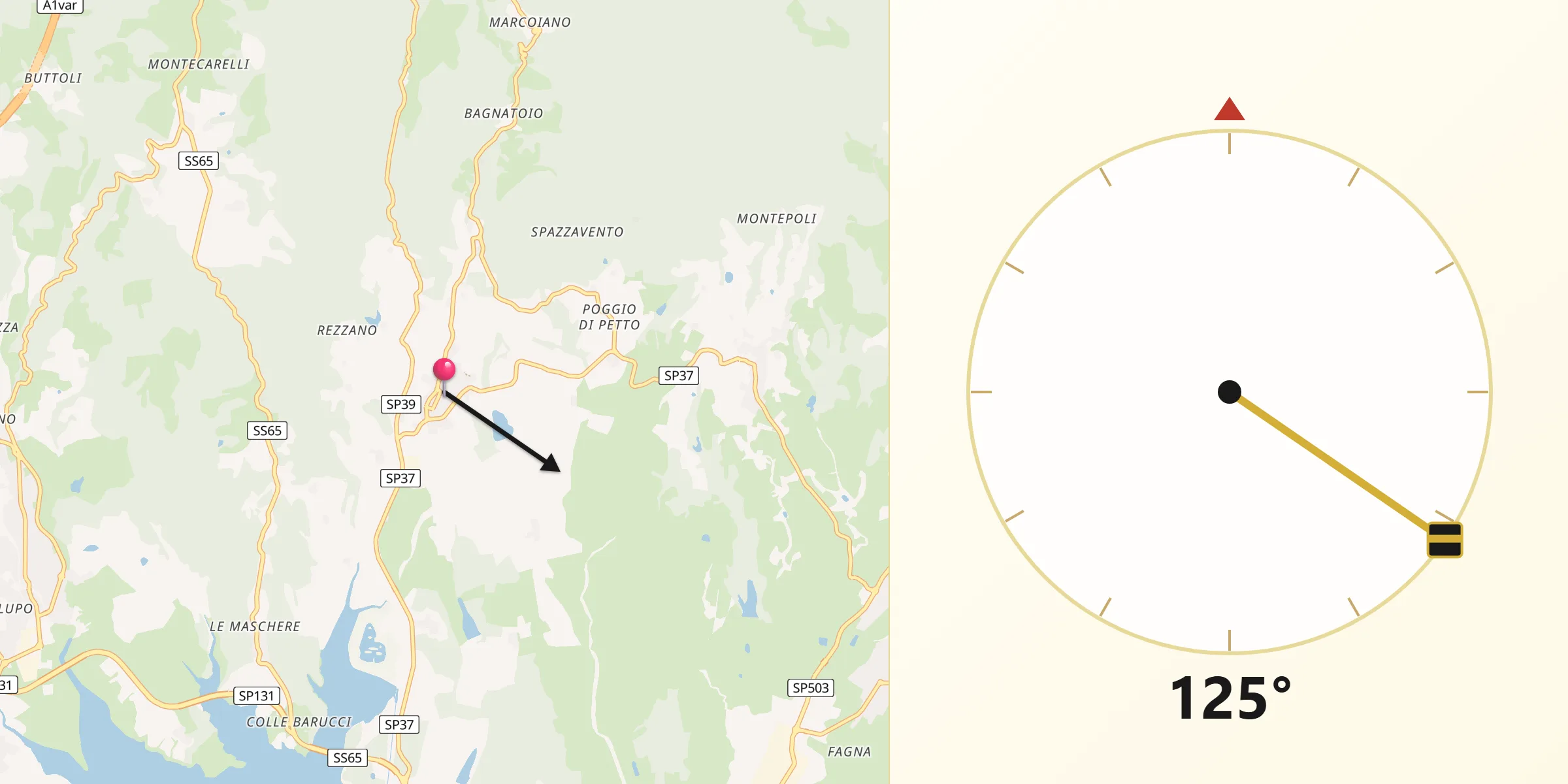 Direzione della Qibla da Galliano
