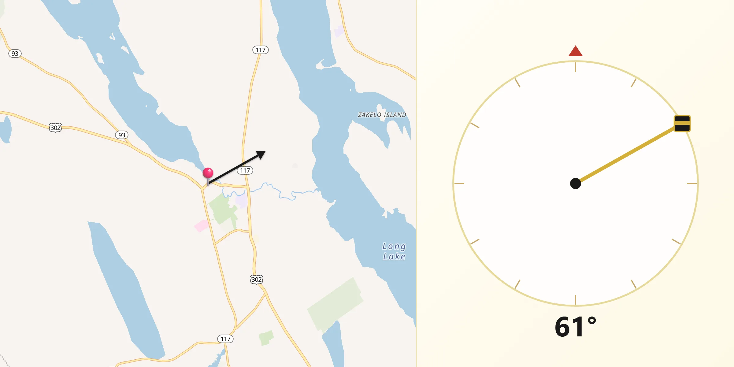 Qibla Direction from Bridgton