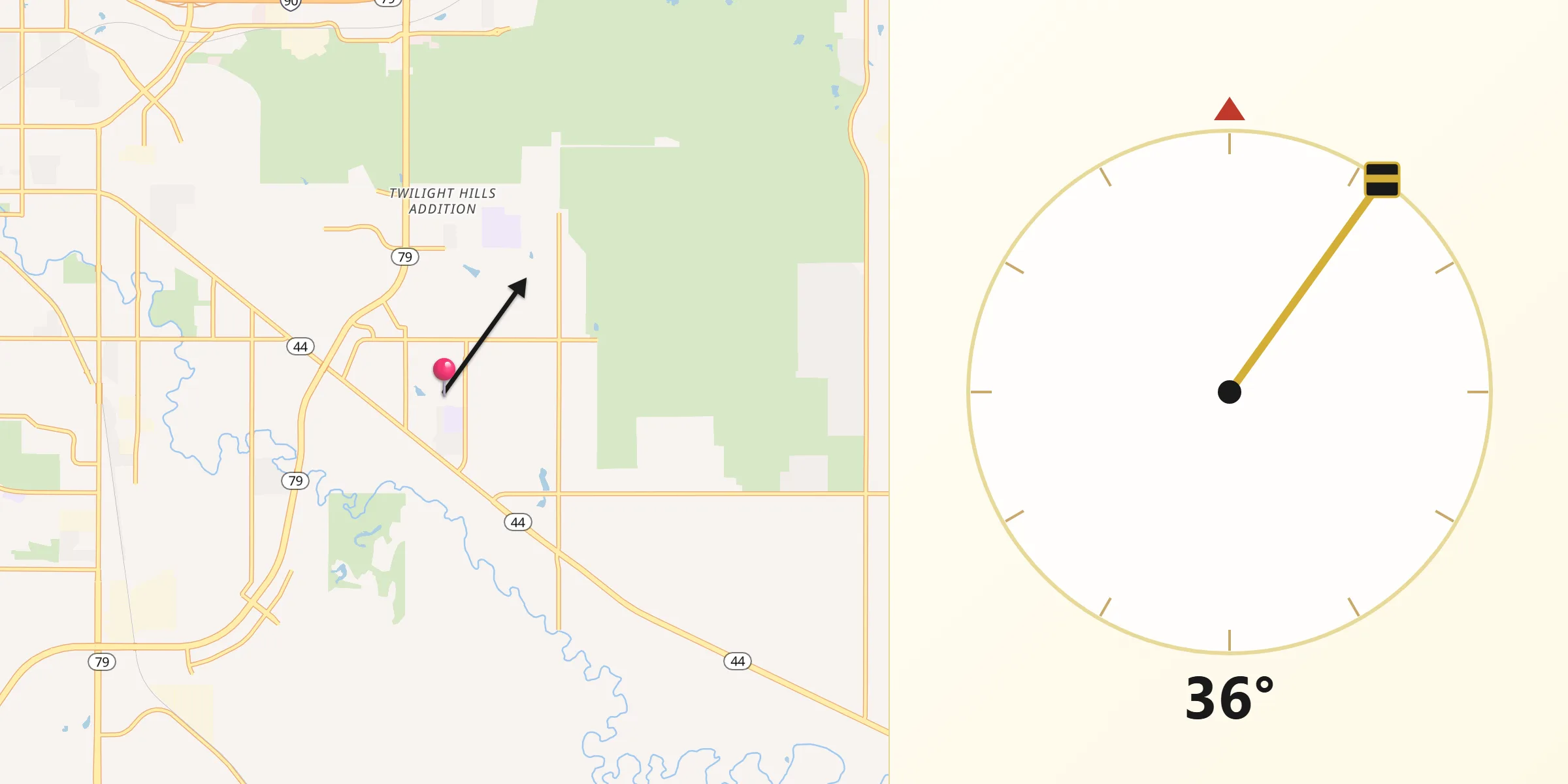 Qibla Direction from Rapid Valley