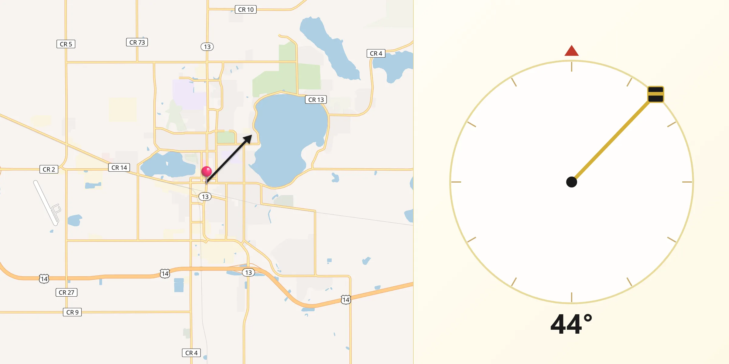 Qibla Direction from Waseca