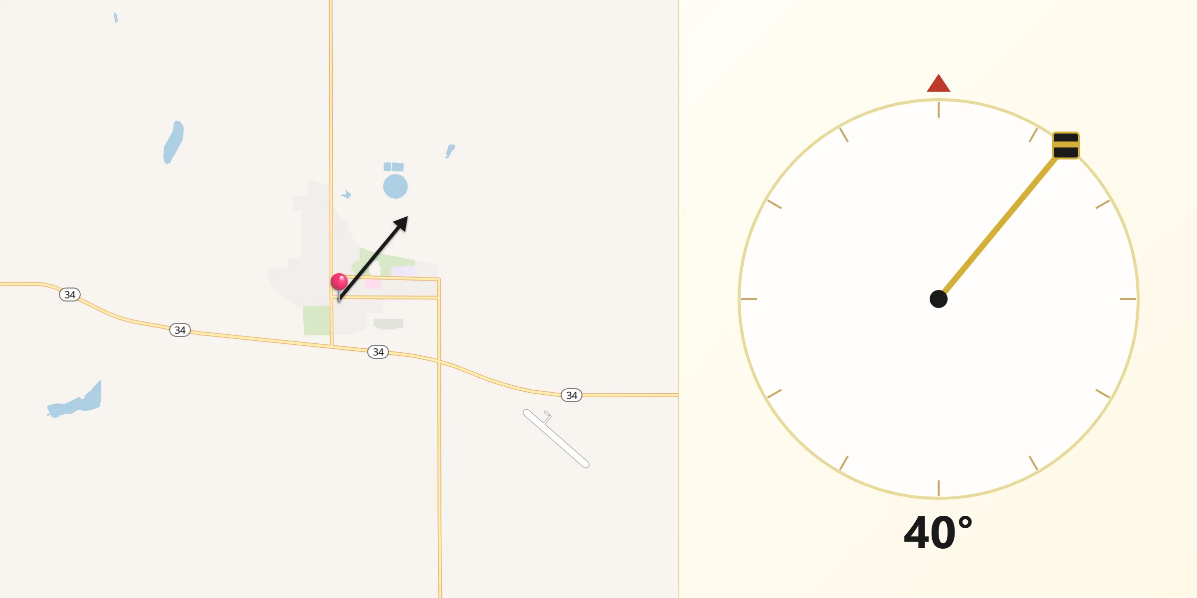 Qibla Direction from Wessington Springs