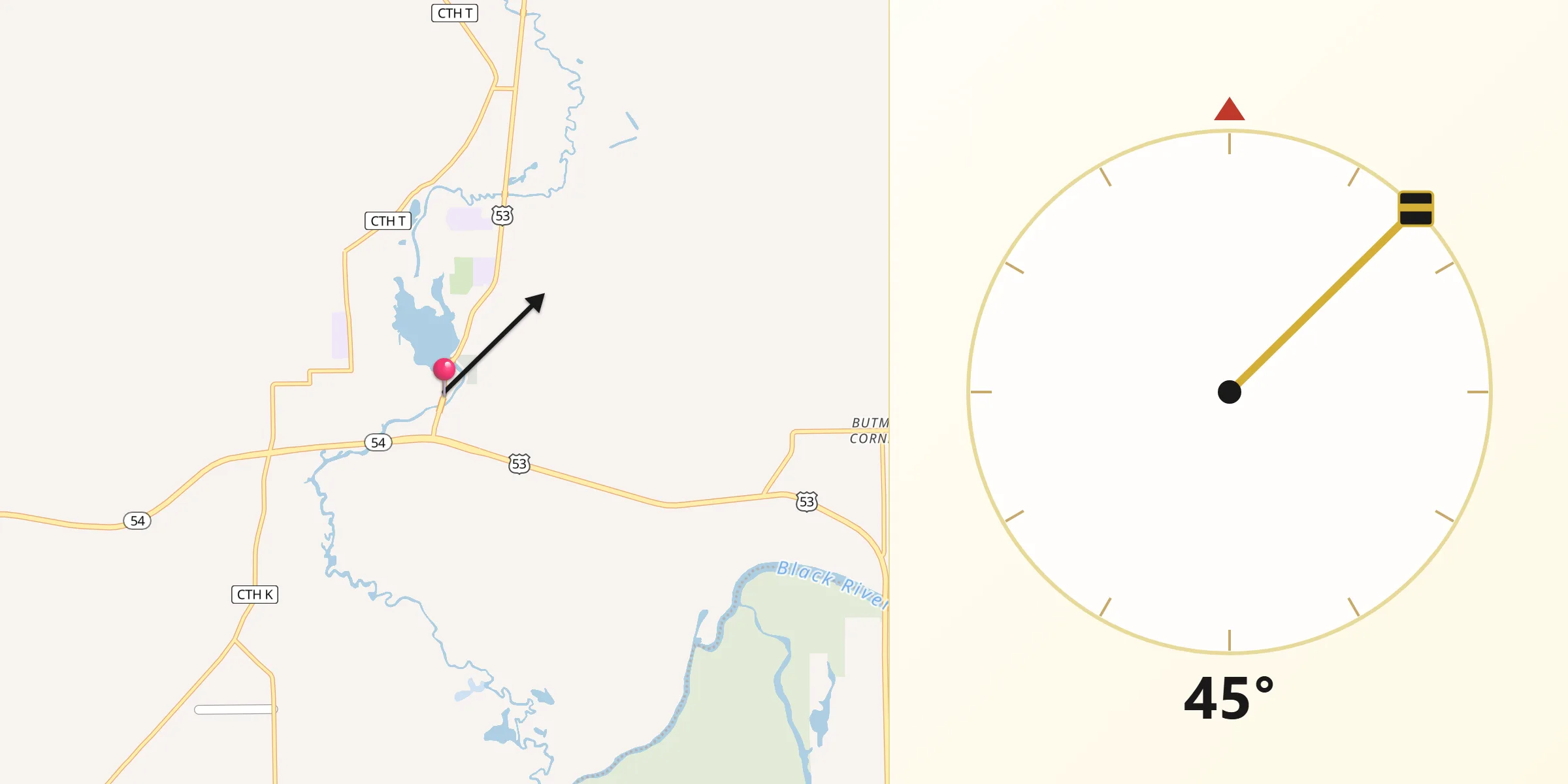 Qibla Direction from Galesville