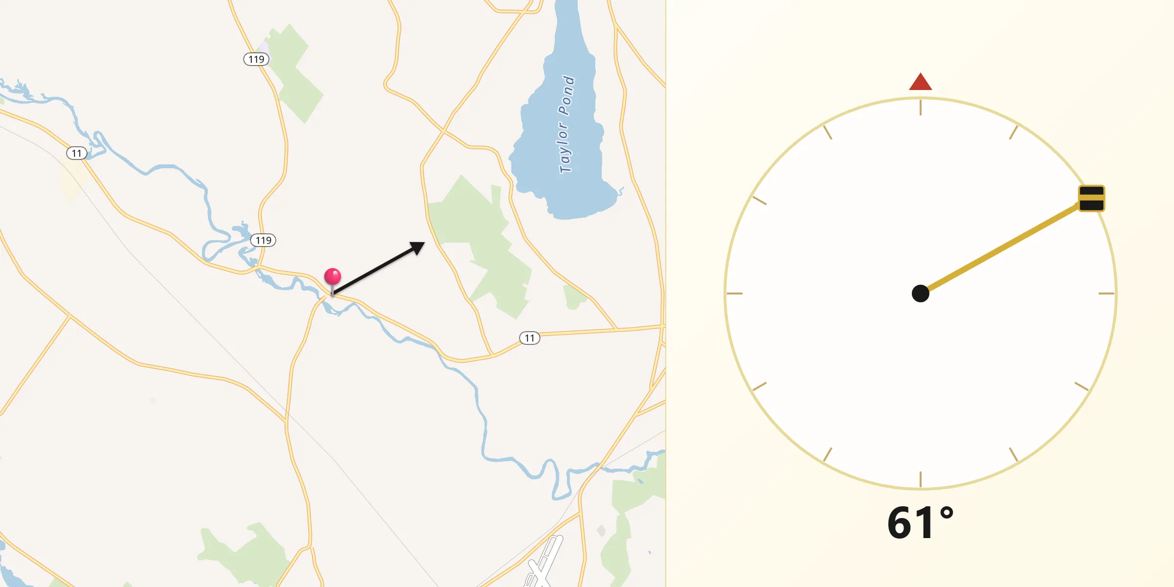 Qibla Direction from Minot