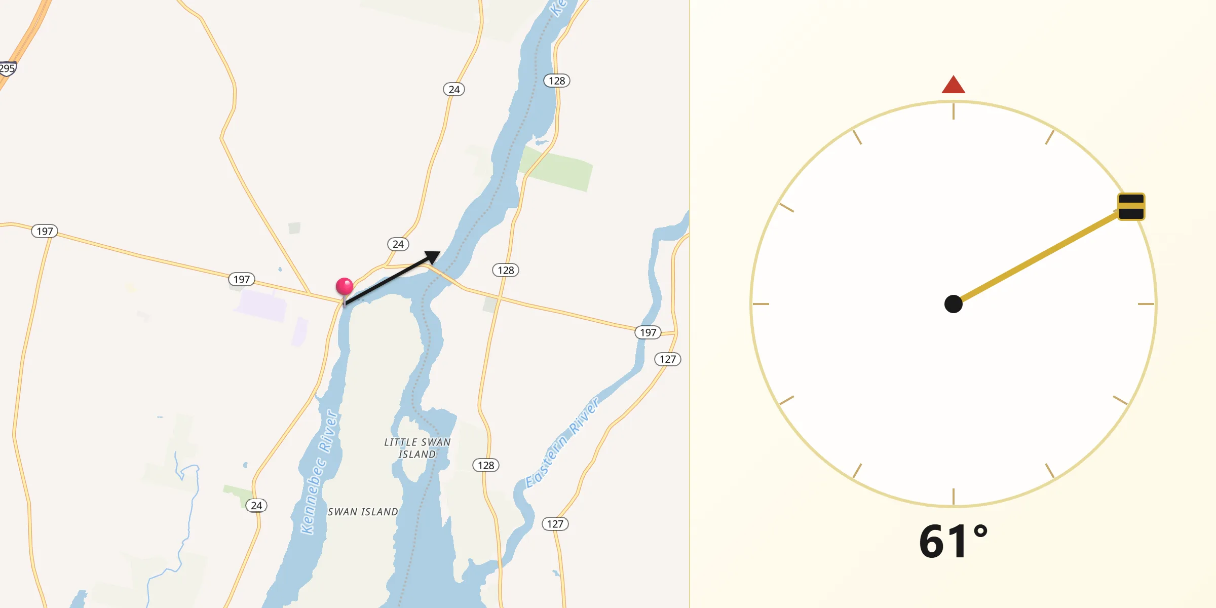 Dirección de la Qibla desde Richmond