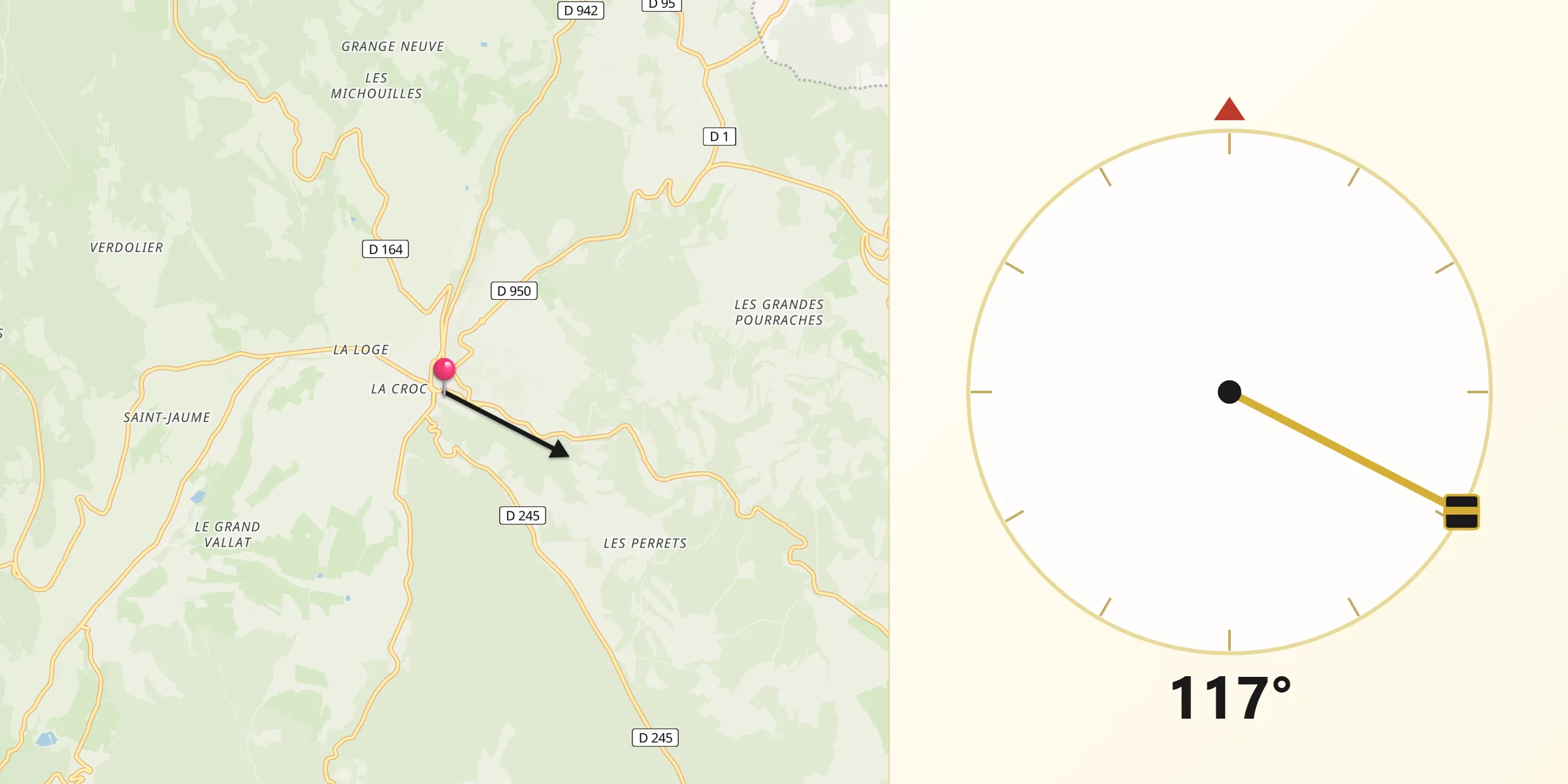 Direction vers la Qibla depuis Sault