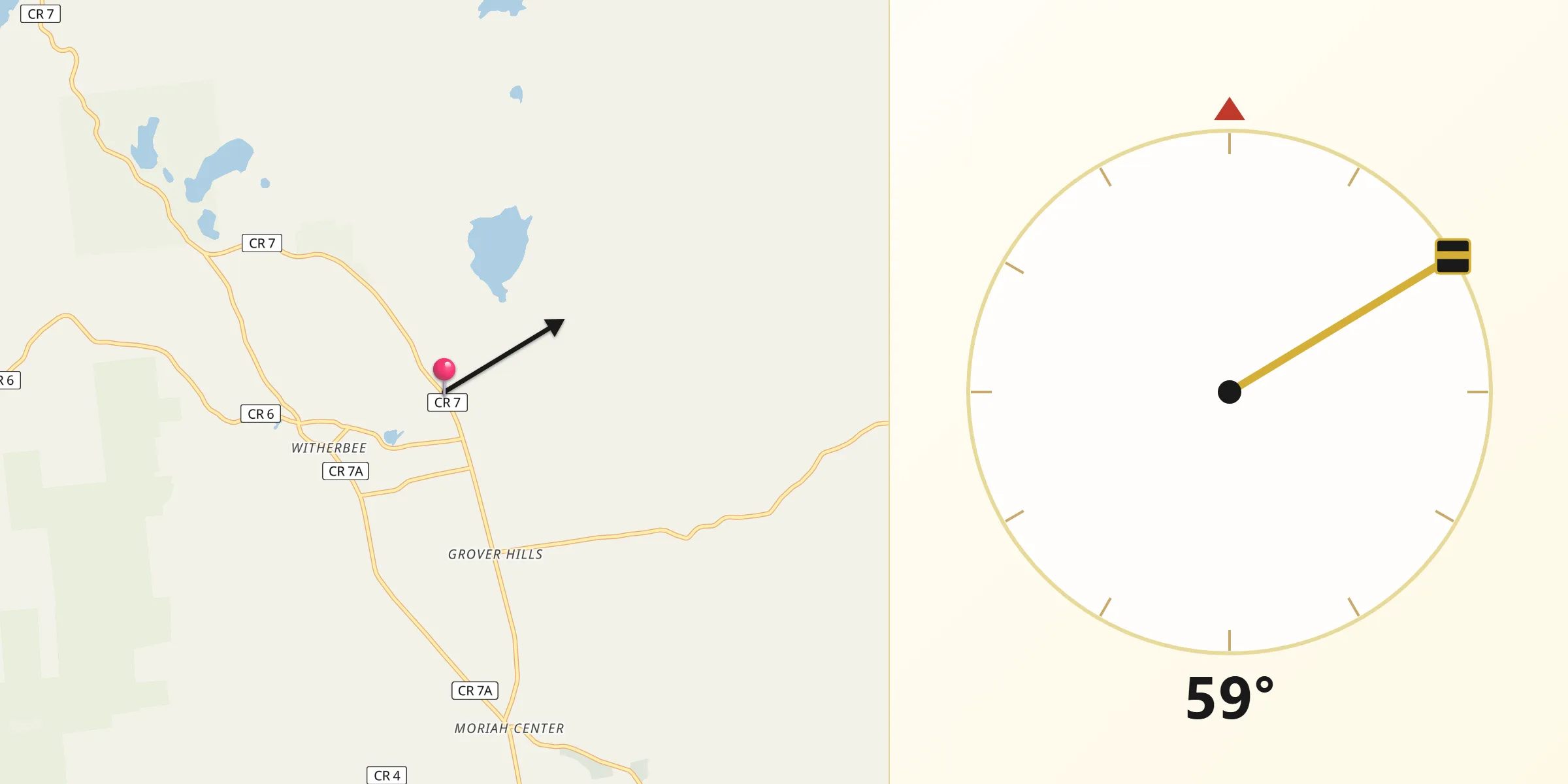 Qibla Direction from Mineville