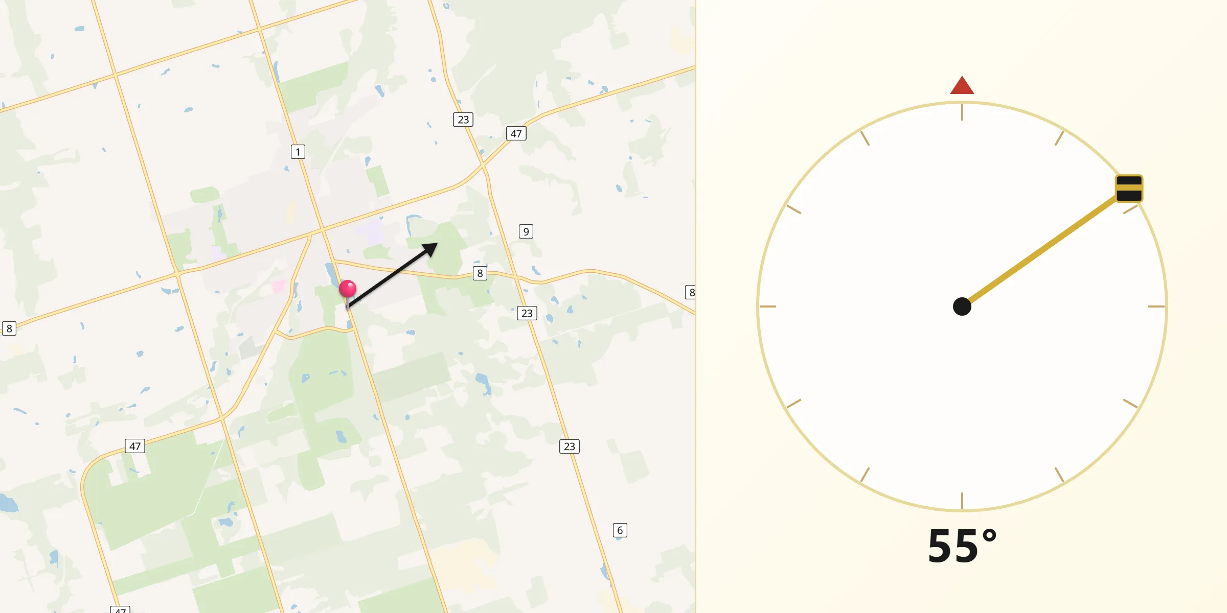 Qibla Direction from Uxbridge