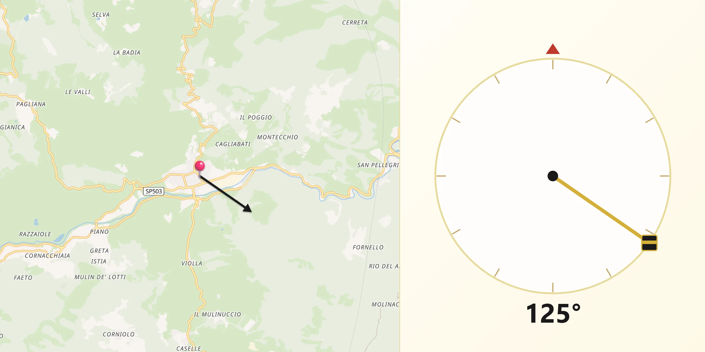 Direzione della Qibla da Firenzuola
