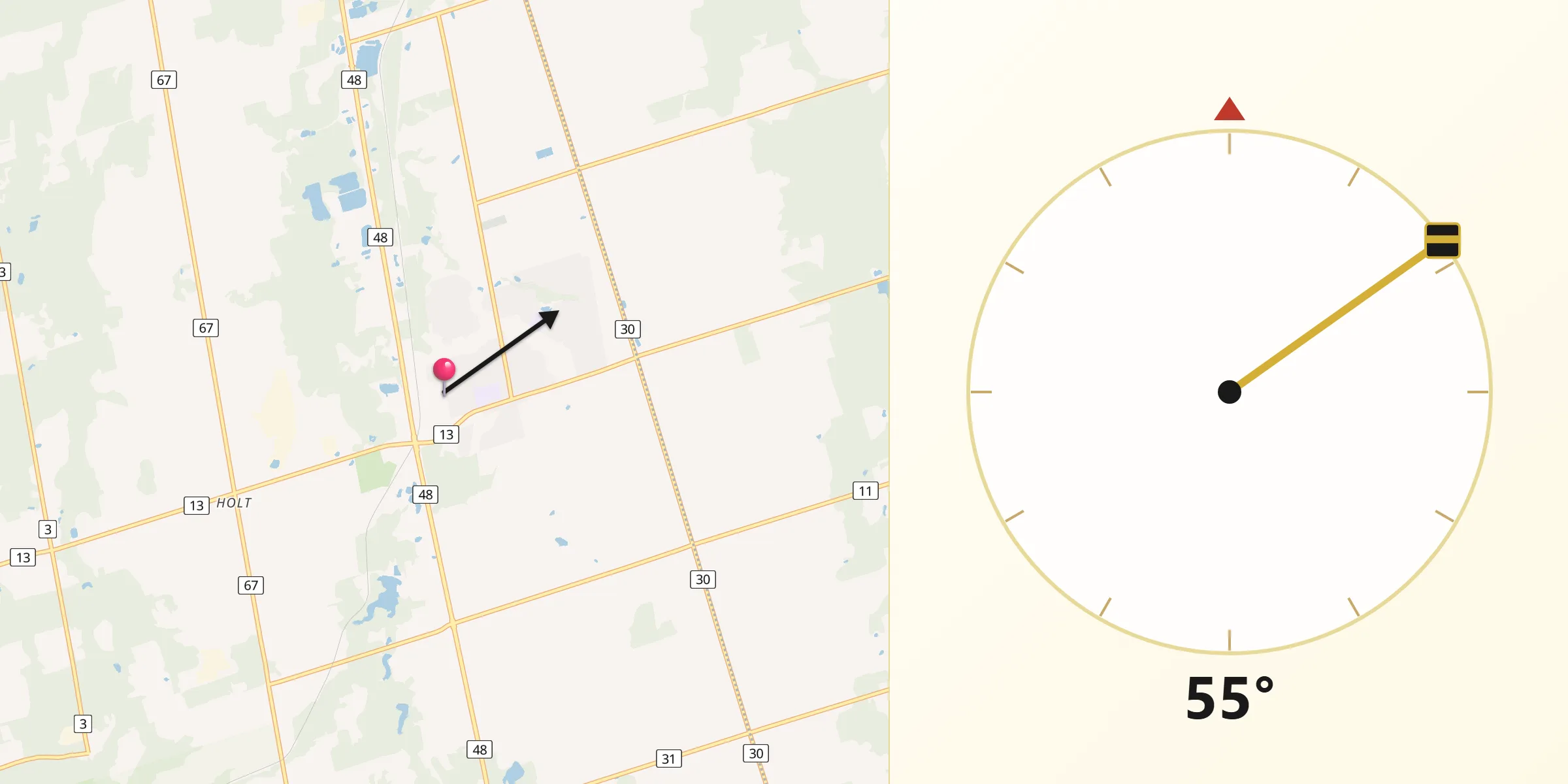 Qibla Direction from Mount Albert