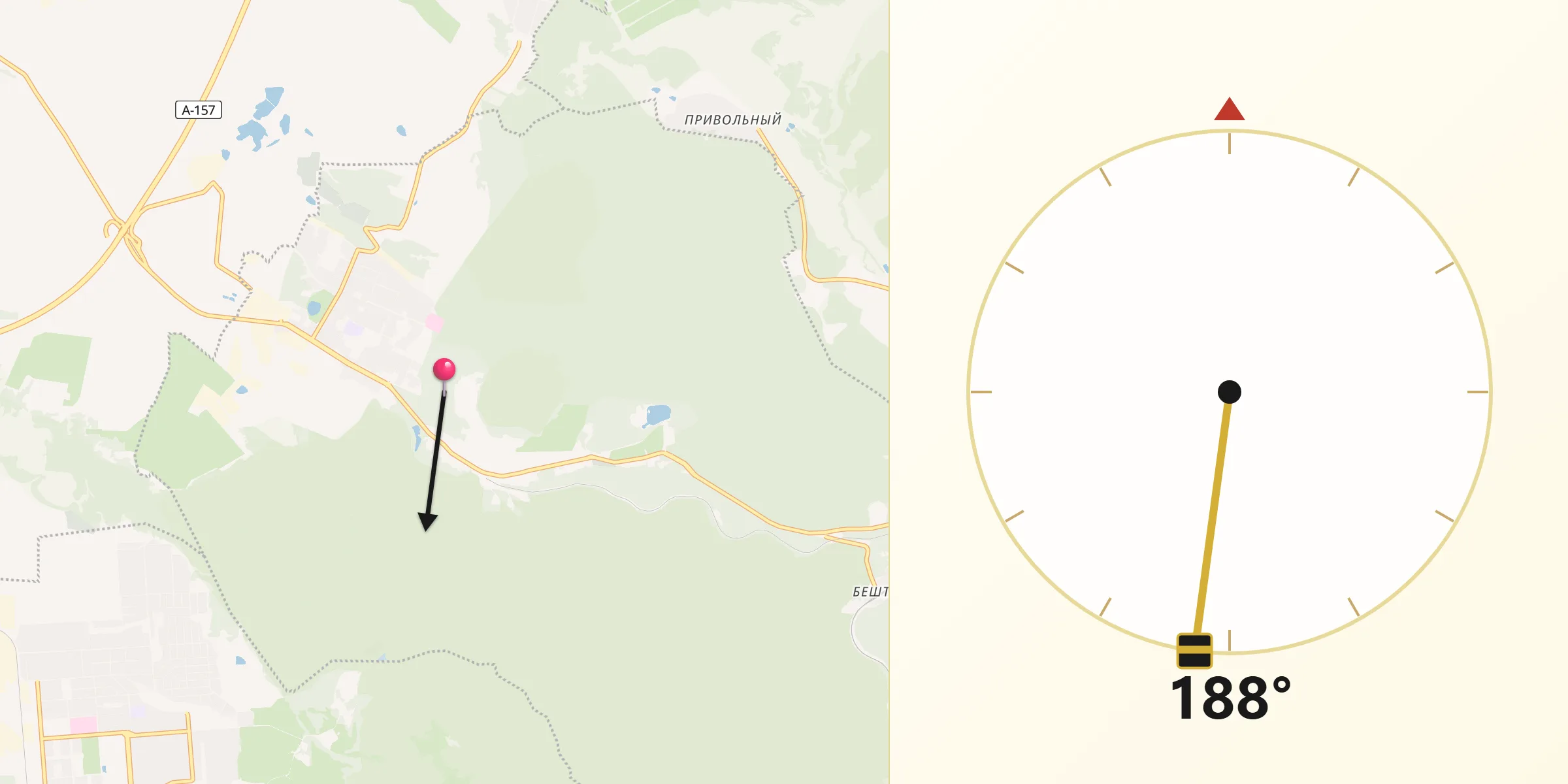 Направление Киблы из Железноводск