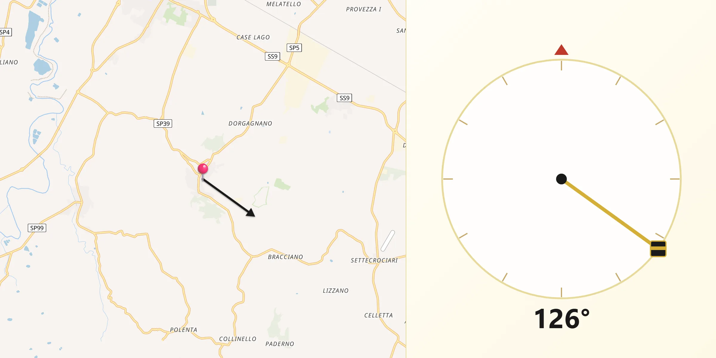 Direzione della Qibla da Bertinoro