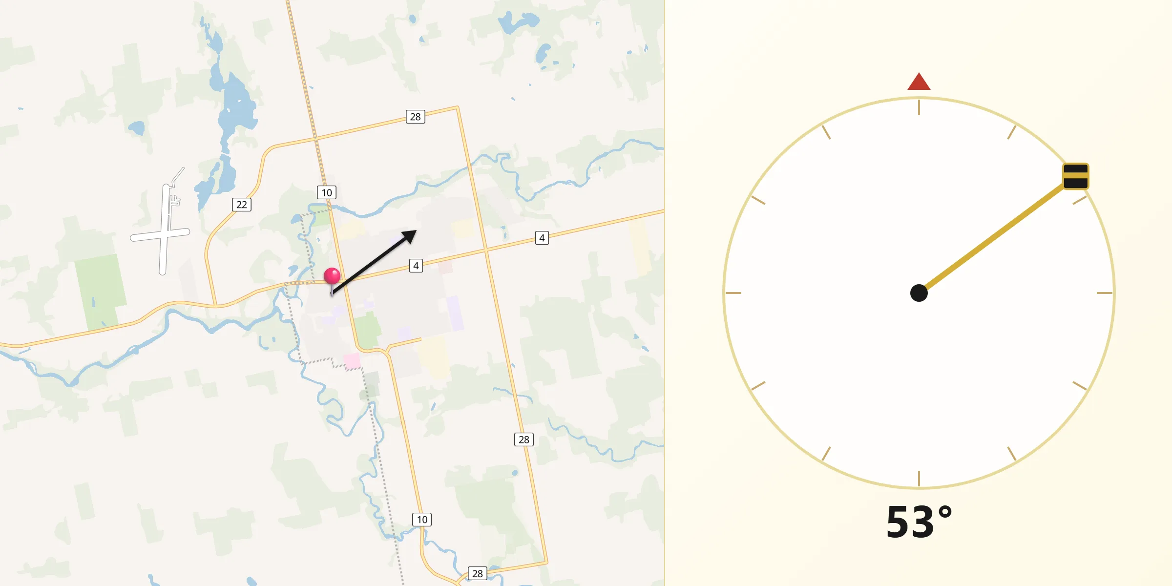 Qibla Direction from Hanover