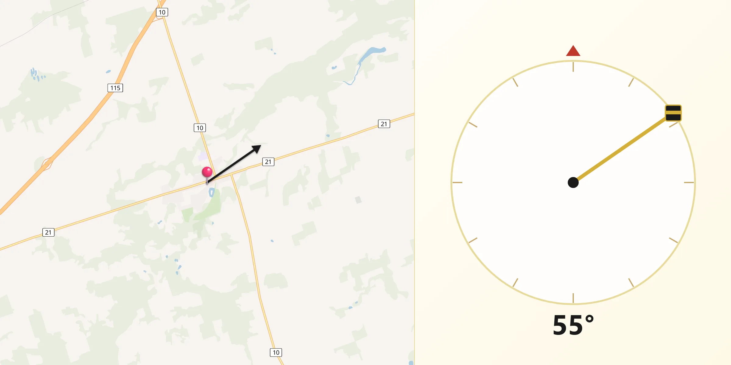Qibla Direction from Millbrook