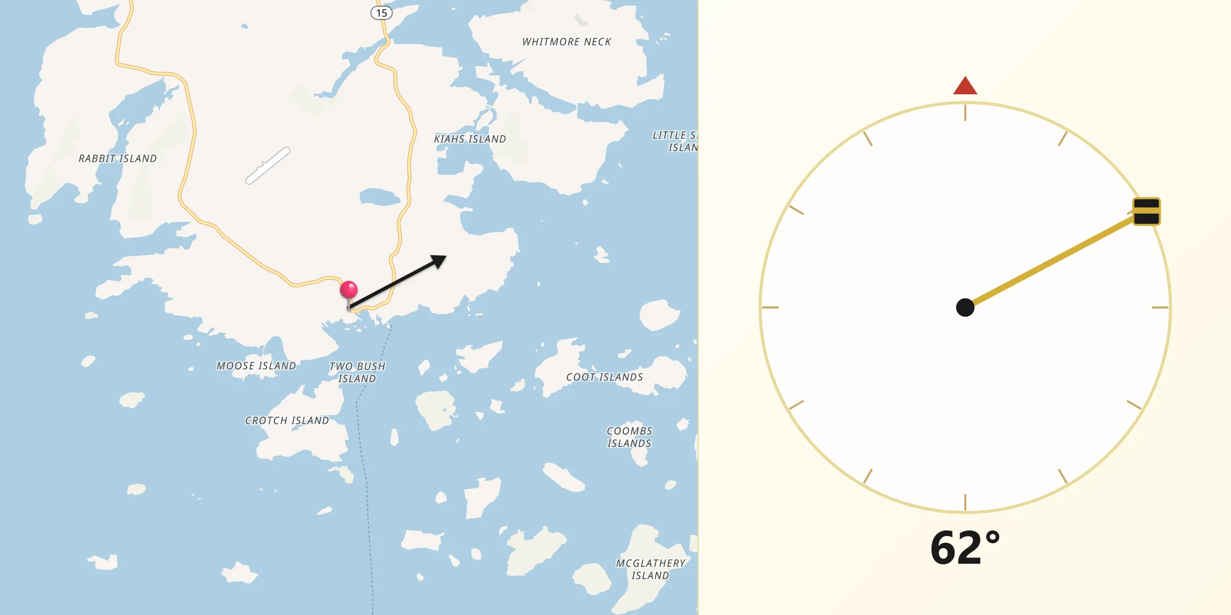 Qibla Direction from Stonington