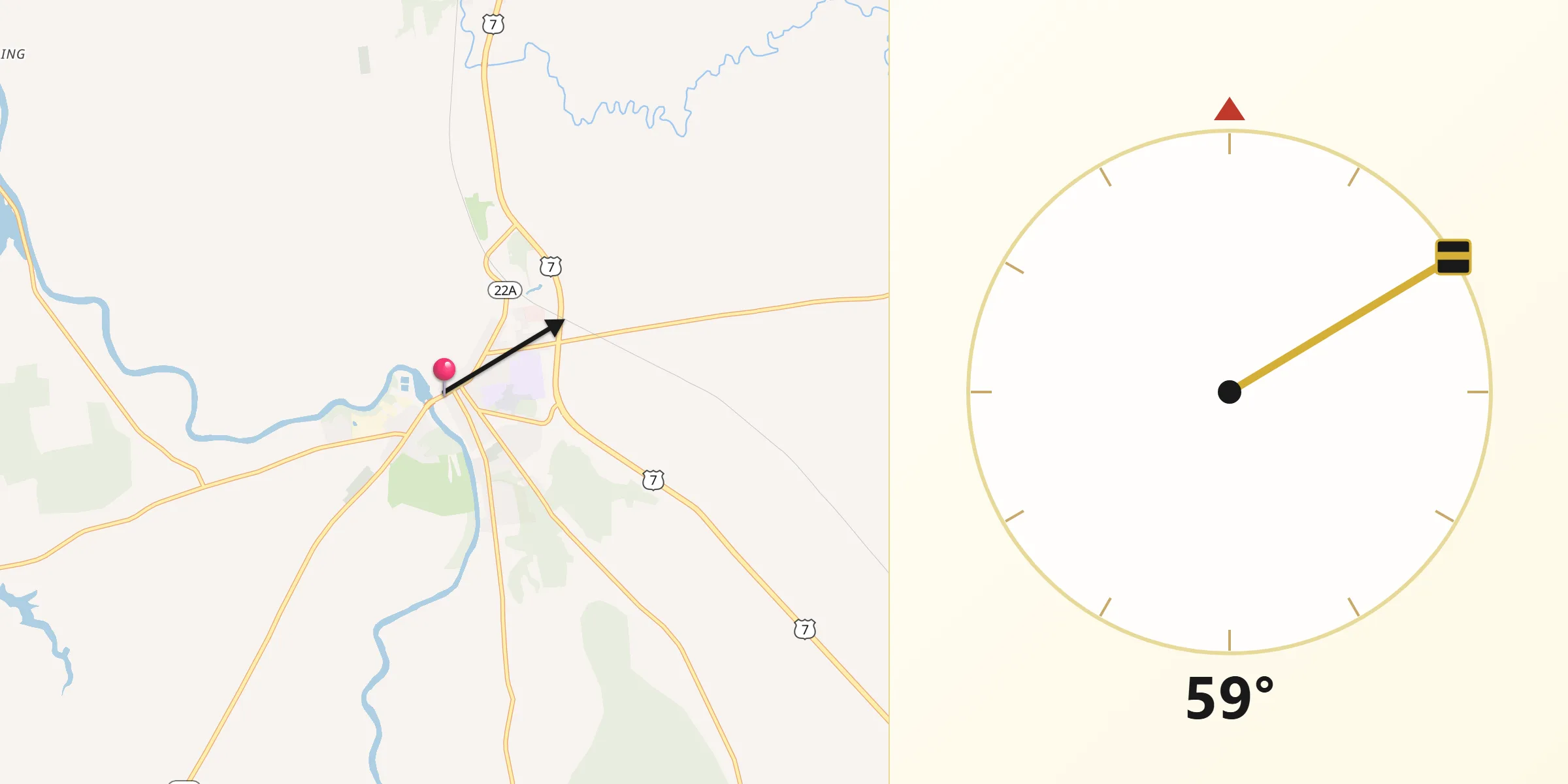 Qibla Direction from Vergennes