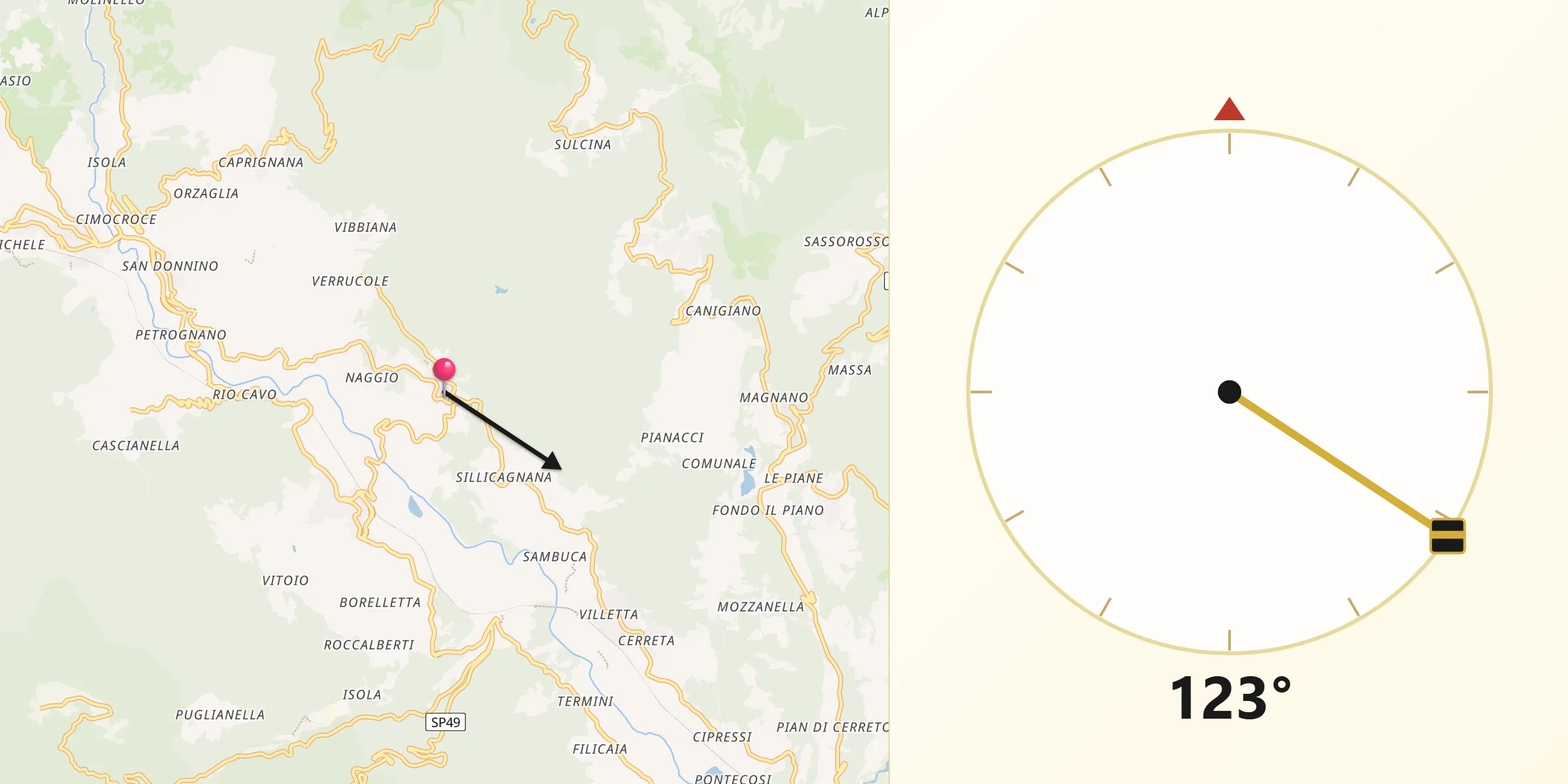 Direzione della Qibla da San Romano in Garfagnana